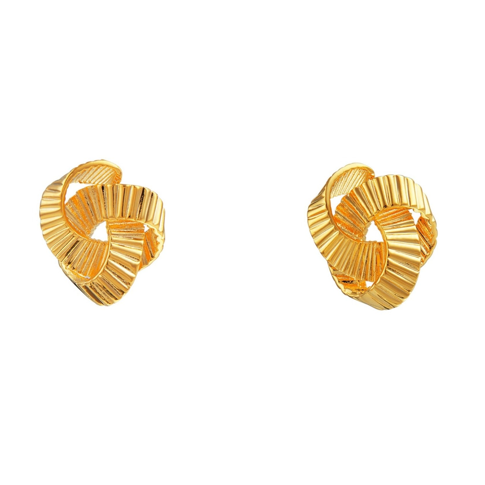 Large Textured Knot Stud Earrings - Orelia London