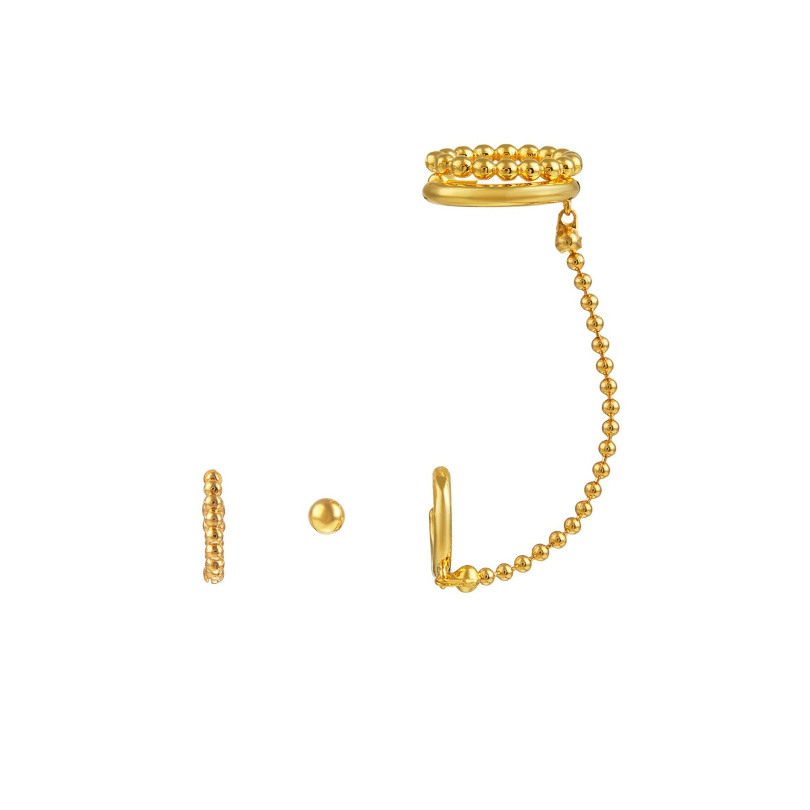 Mini Bobble Ear Party & Chain Link Cuff - Orelia London