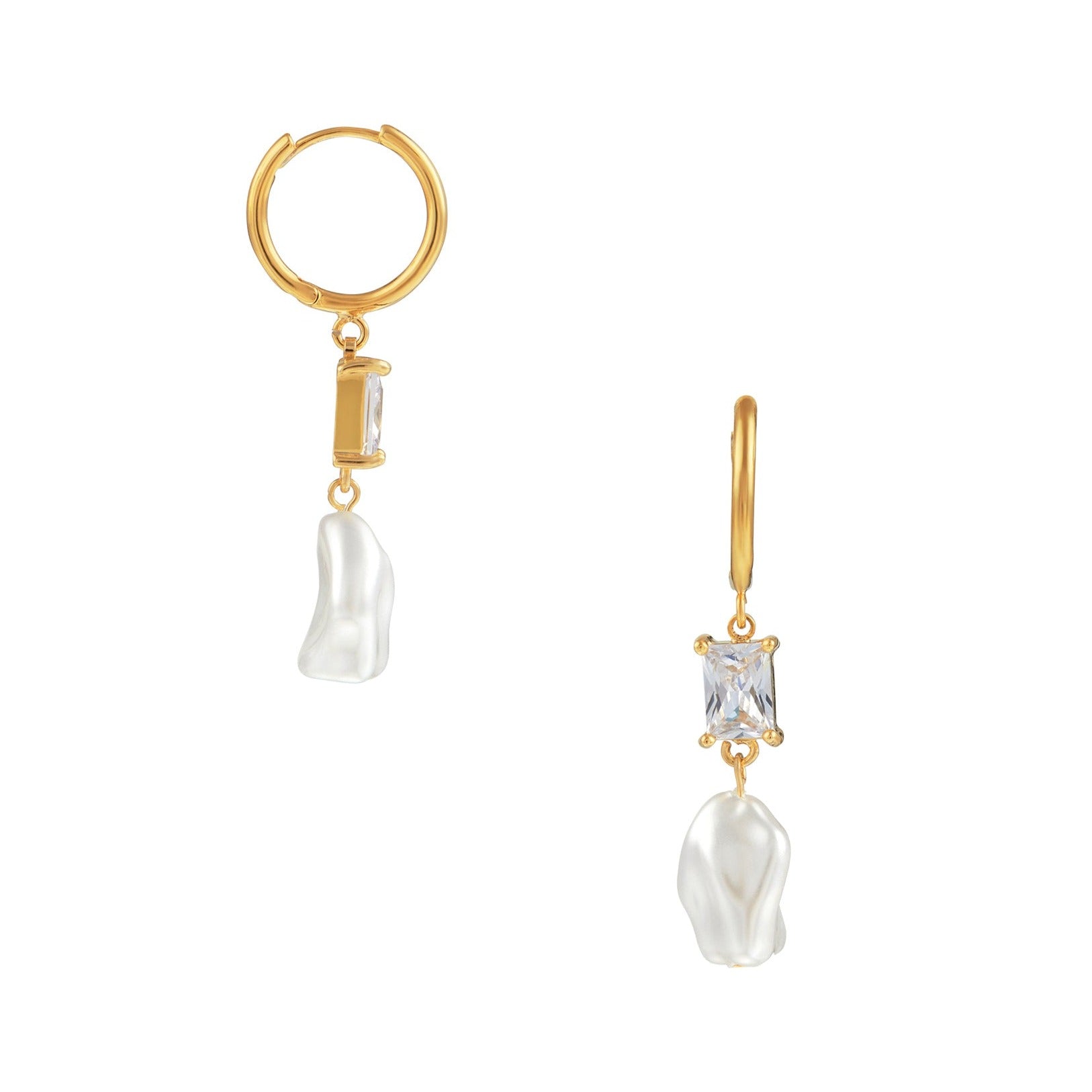 Statement Crystal & Pearl Hoop Earrings - Orelia London