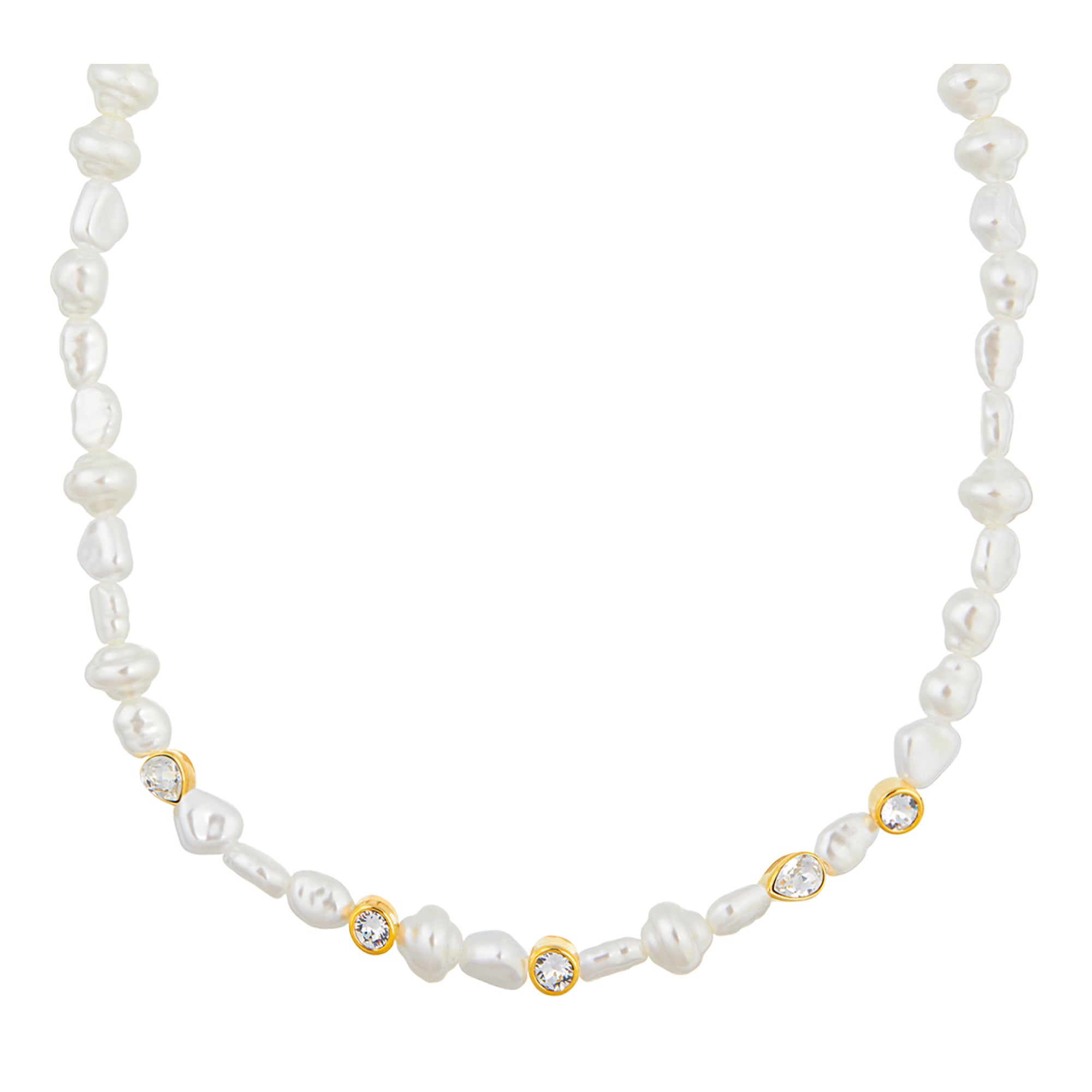 Mixed Crystal & Pearl Necklace Made With Swarovski Crystals - Orelia London