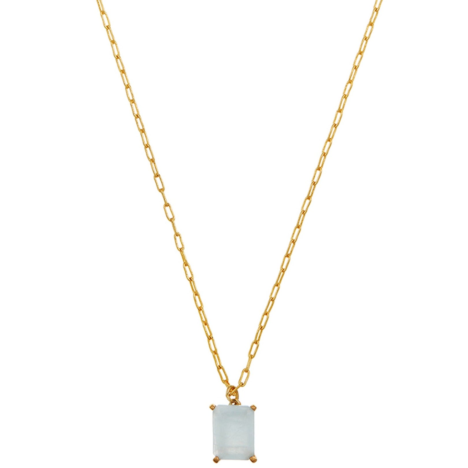 Aquamarine Claw Set Necklace - Orelia London