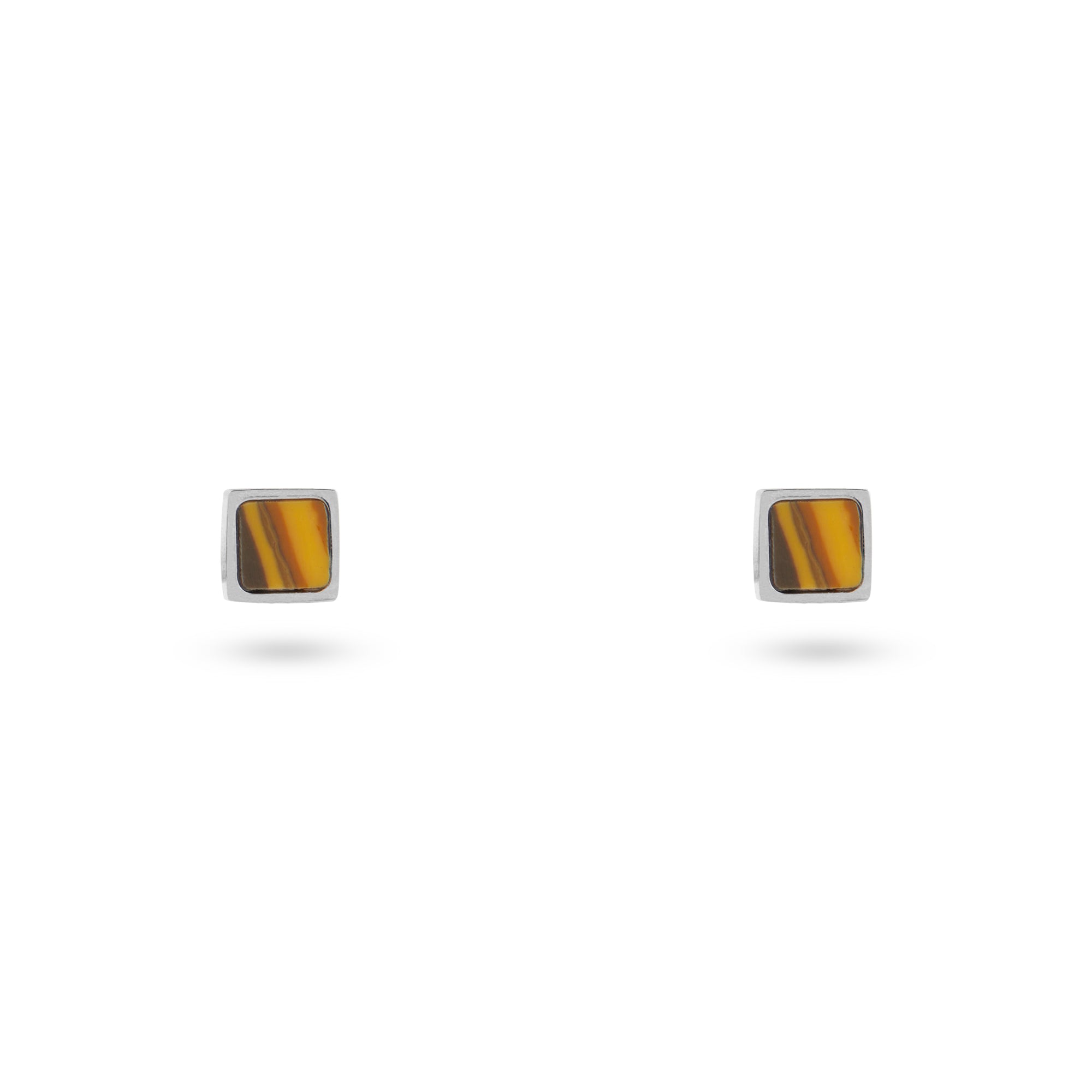 Tiger’s Eye Square Stud Earrings - Orelia & Joe