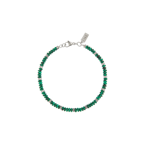 Orelia Emerald & Bar Link Chain Bracelet, Gold/Green