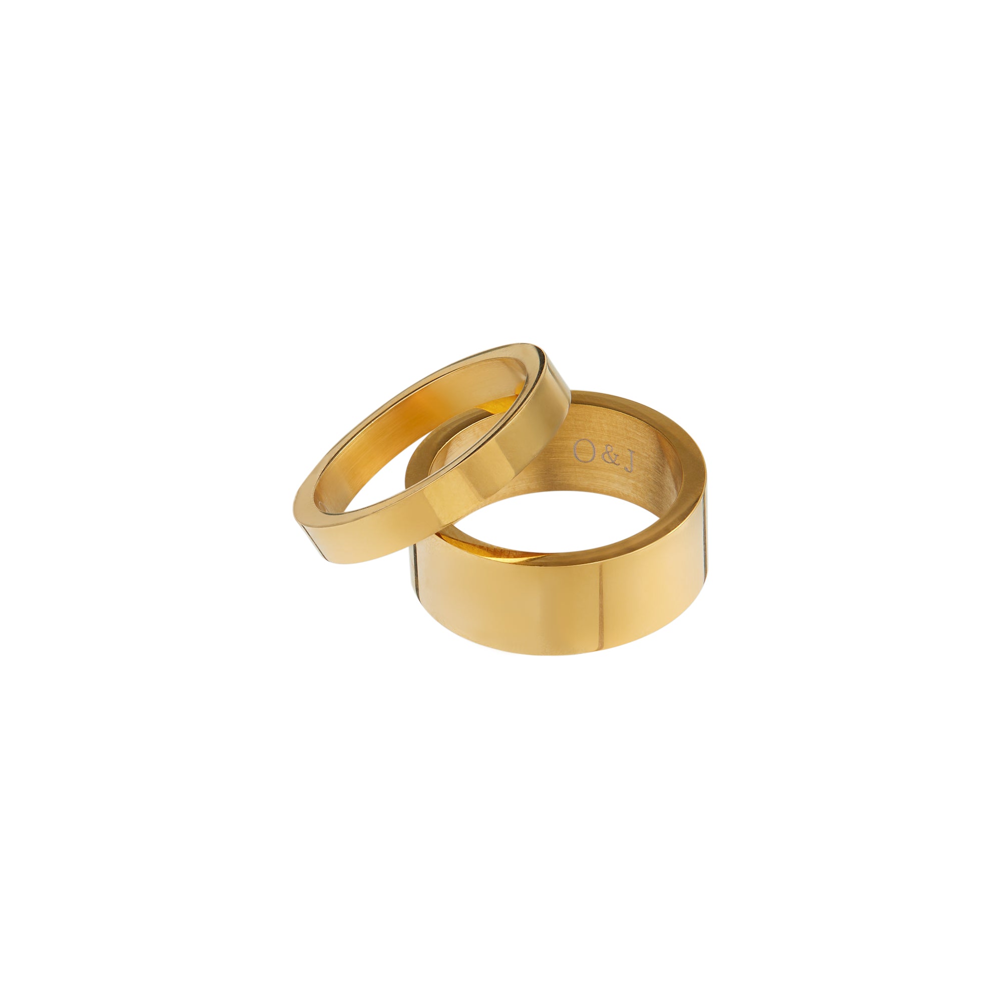 Metal Stacking Ring Set - Gold M/L - Orelia & Joe