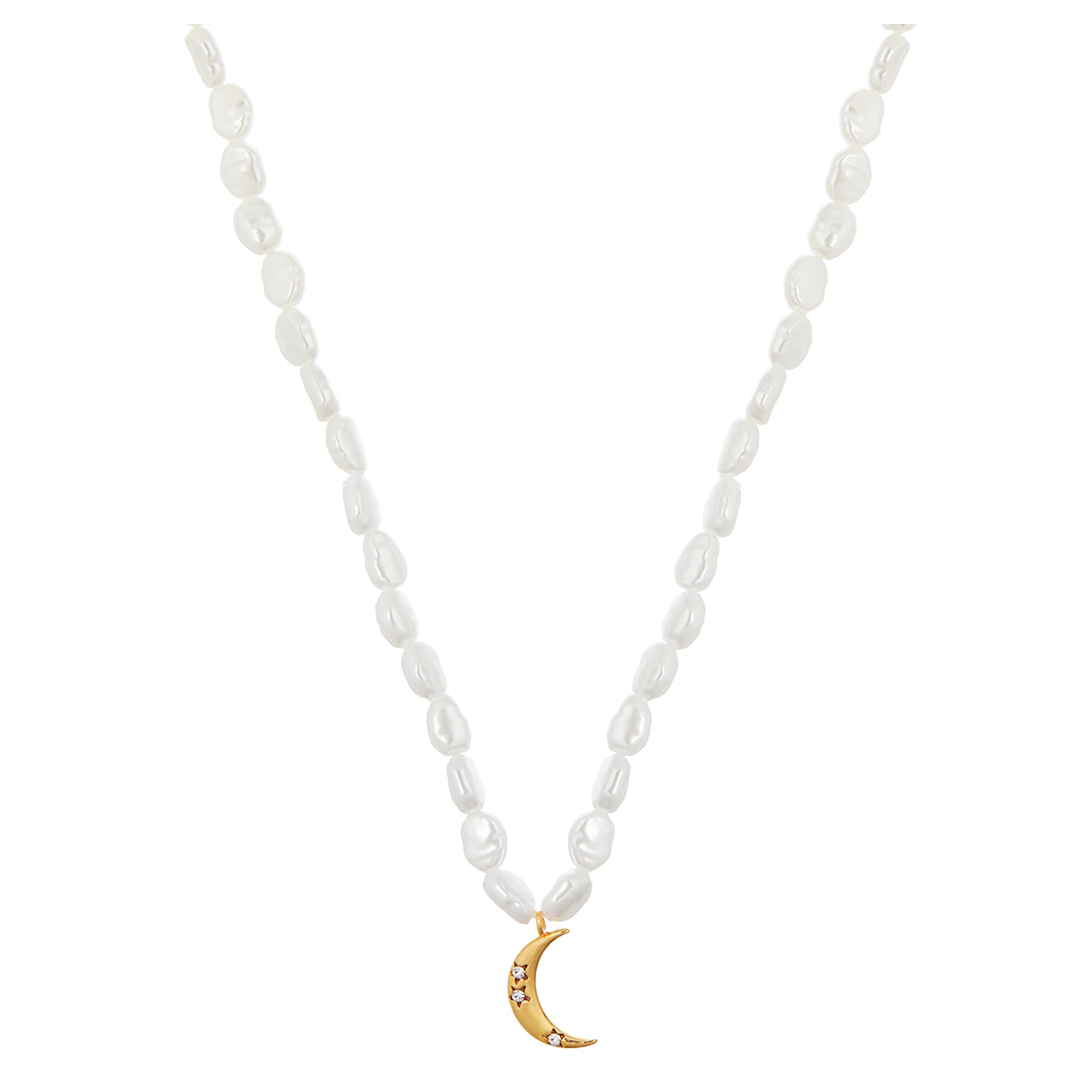 Pearl & Moon Necklace - Orelia London