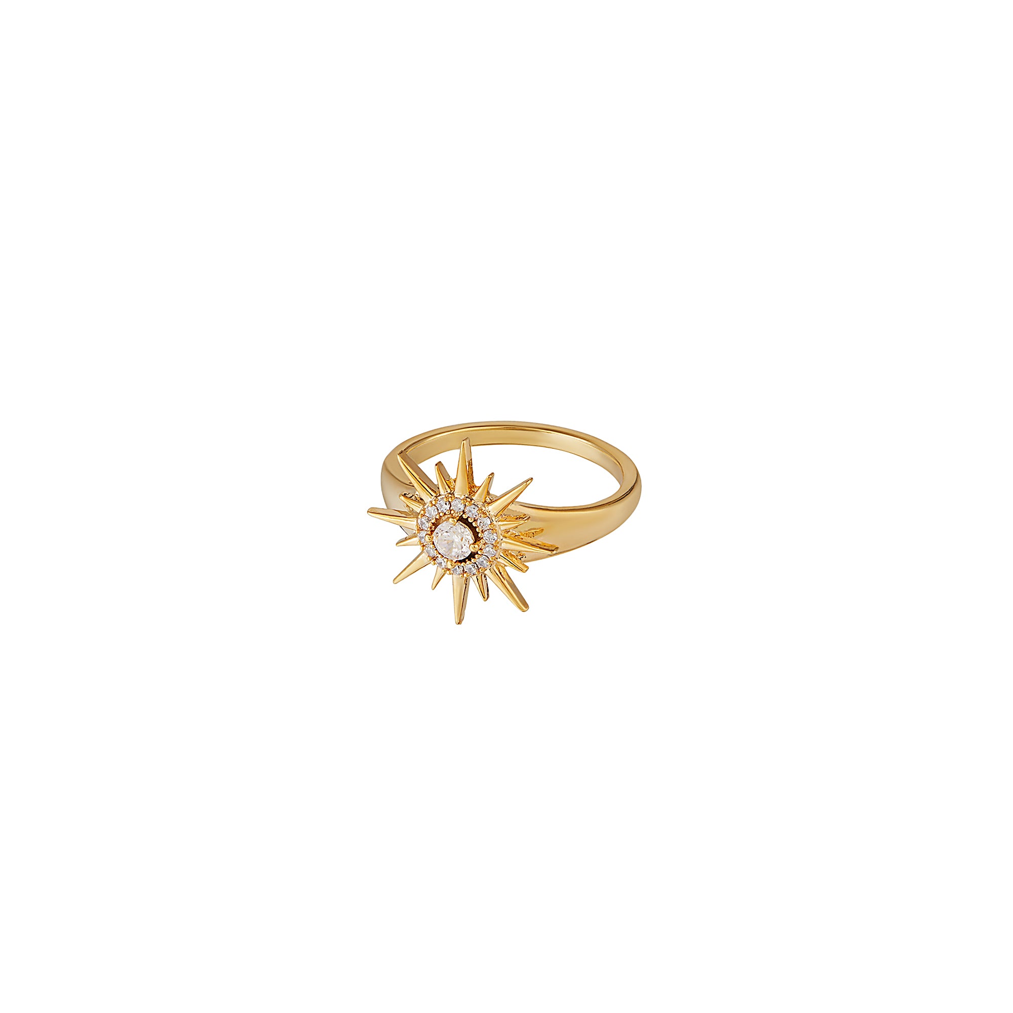 Statement Crystal Starburst Ring M/L - Orelia London