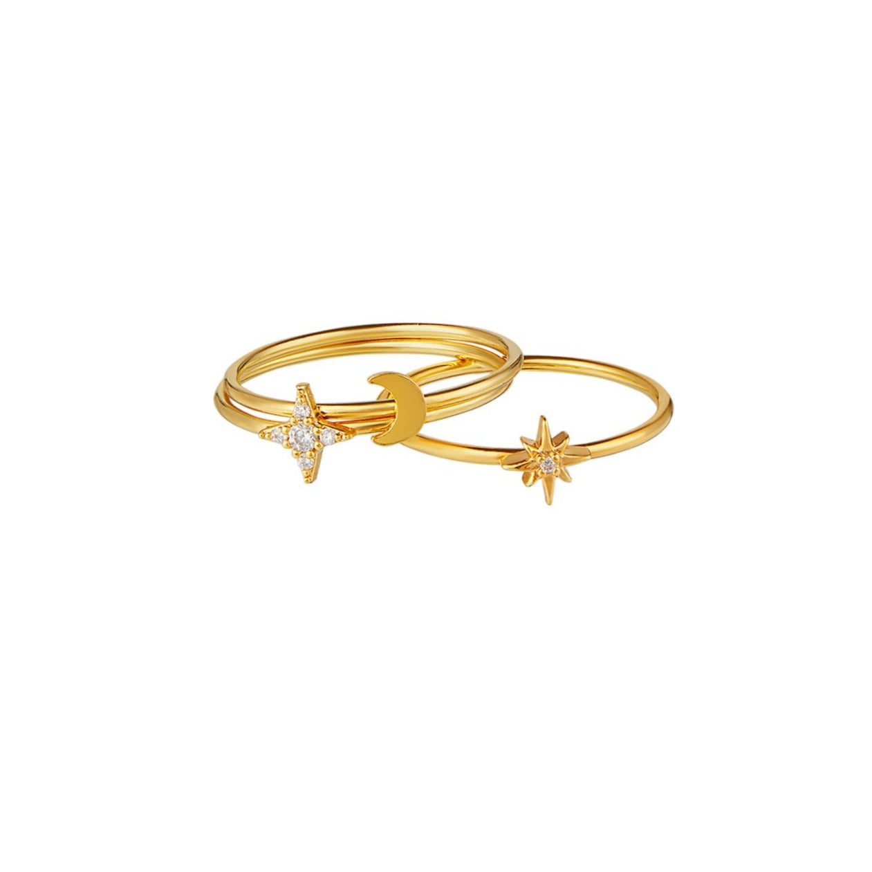 Celestial Stacking Rings - Gold M/L - Orelia London