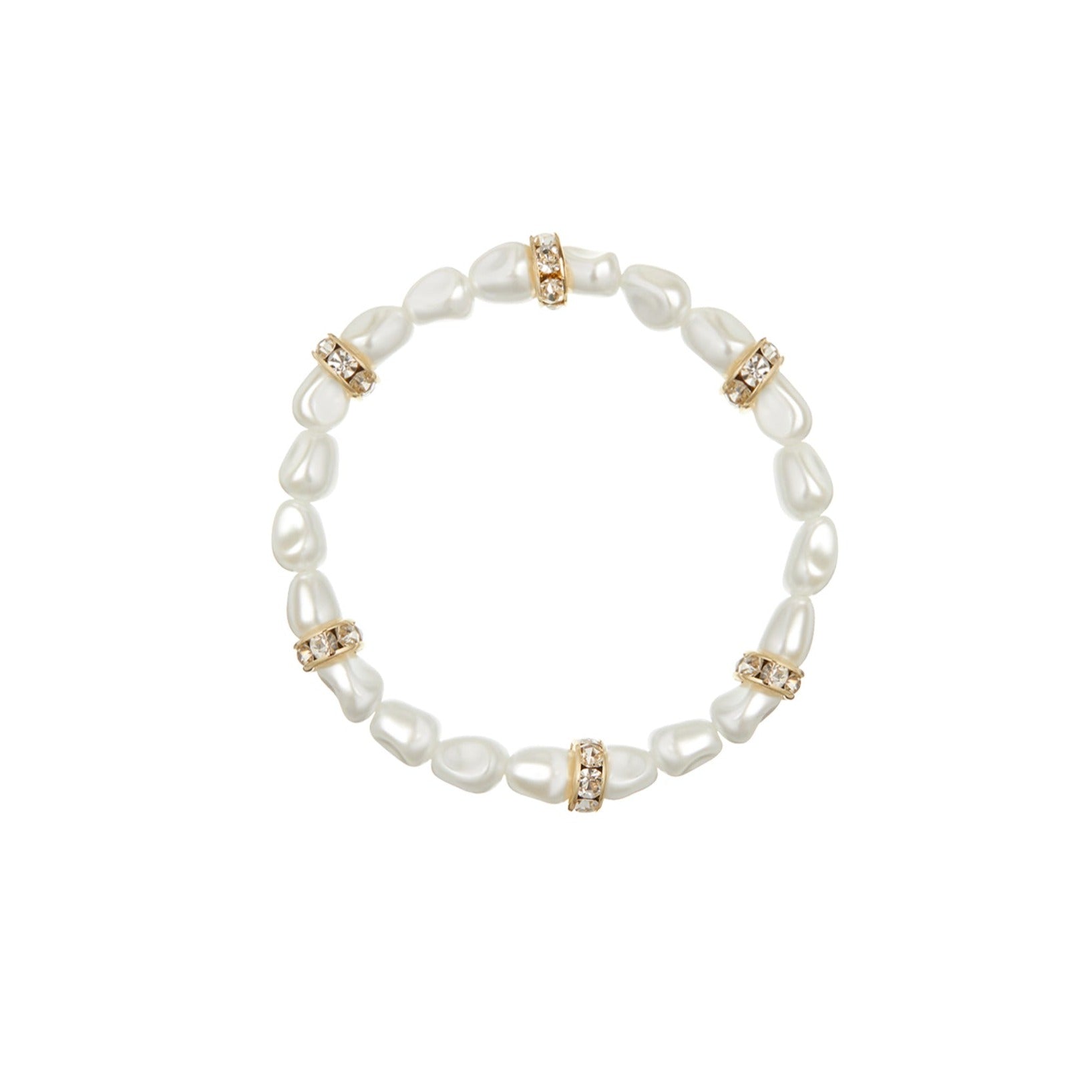 Pearl & Crystal Stretch Bracelet - Orelia London