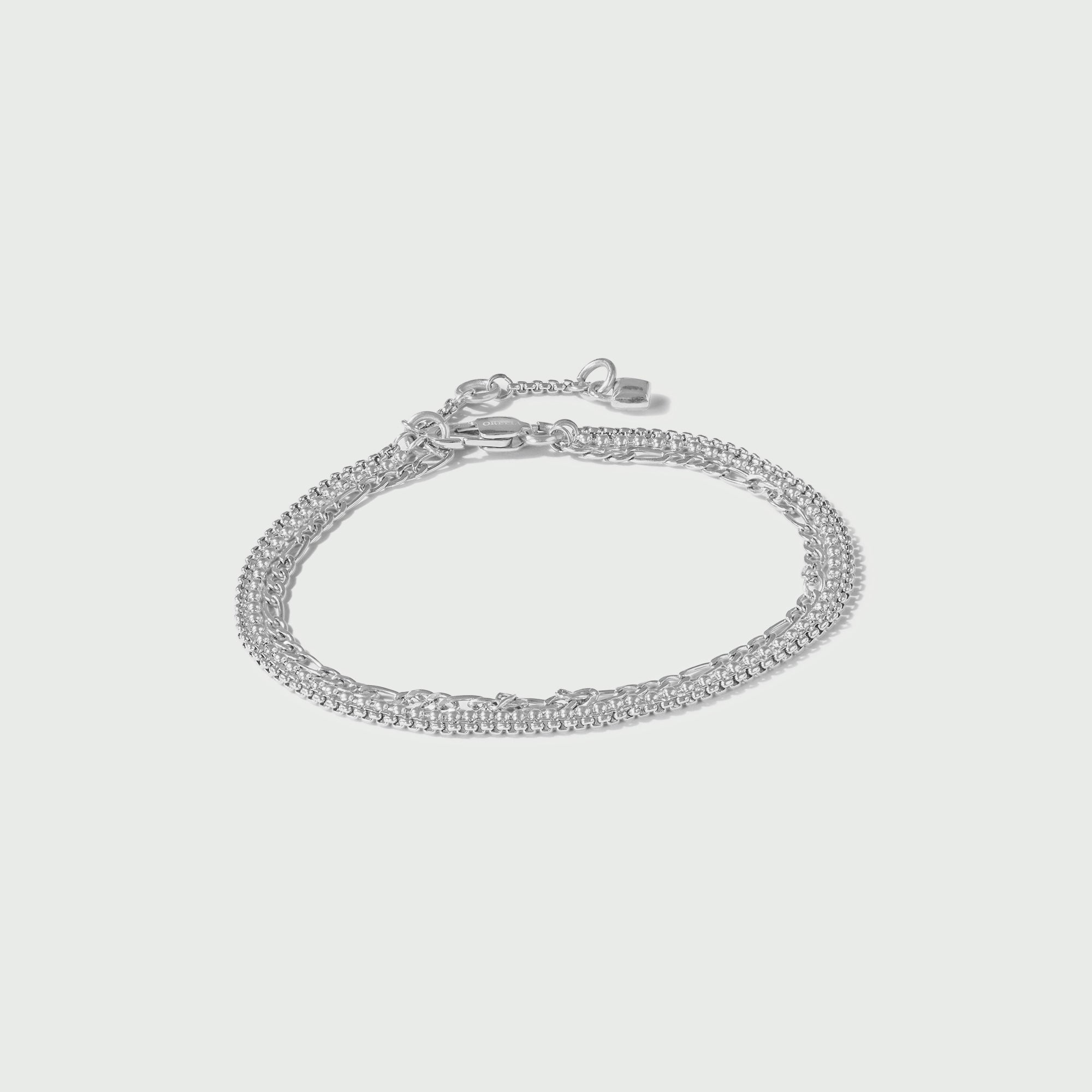 LUXE Multi Row Chain Bracelet - Silver - Orelia LUXE