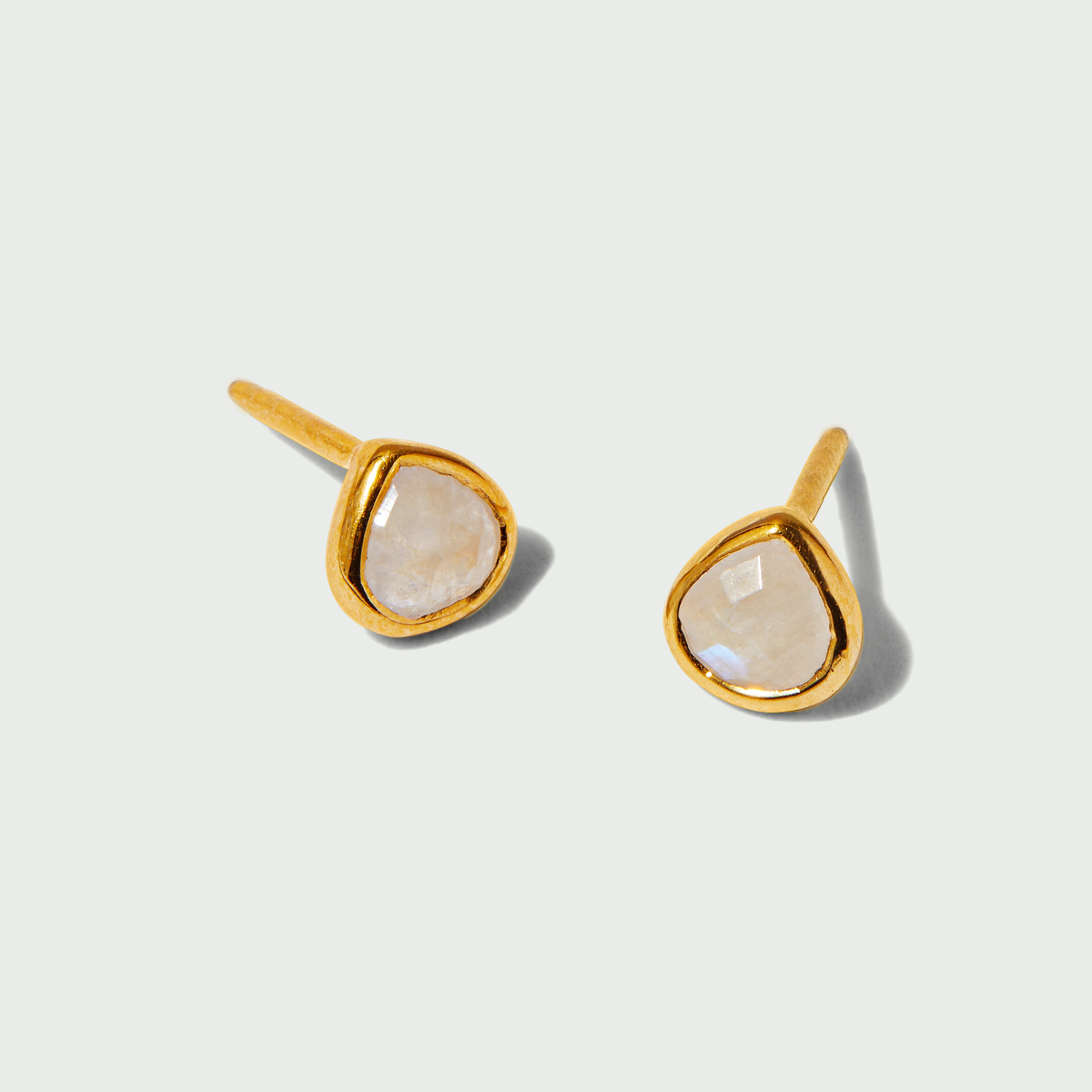 LUXE Moonstone Semi-Precious Stud Earrings - Orelia LUXE