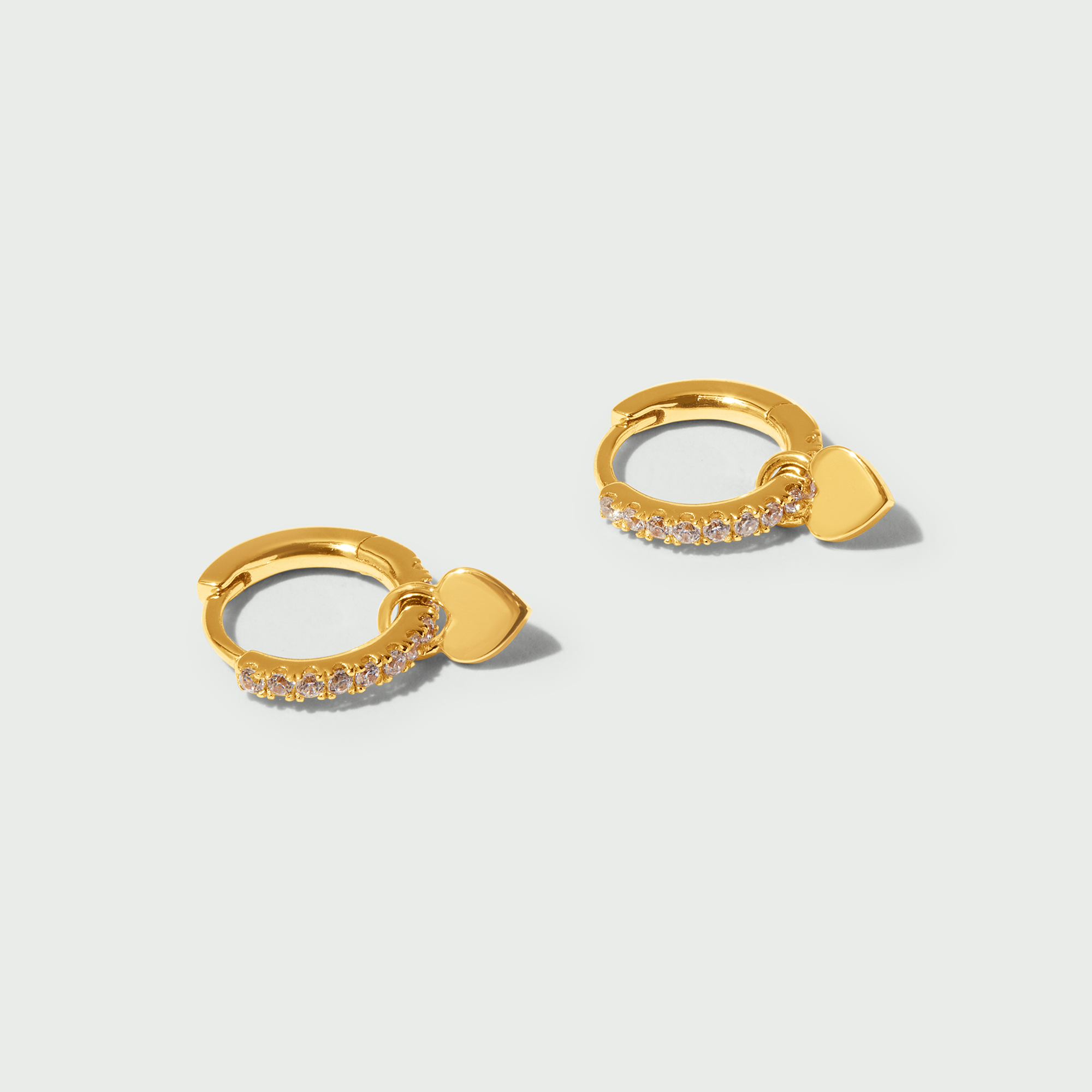 LUXE Pave Heart Huggie Hoop Earrings - Orelia LUXE