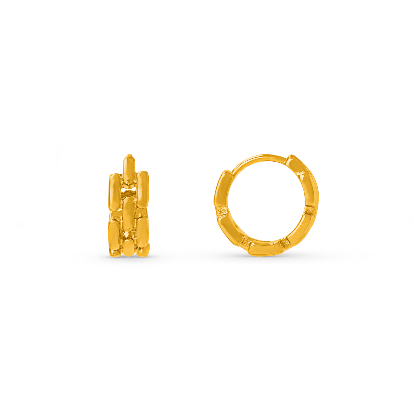 Heritage Chain Huggie Hoop Earrings - Gold - Orelia London