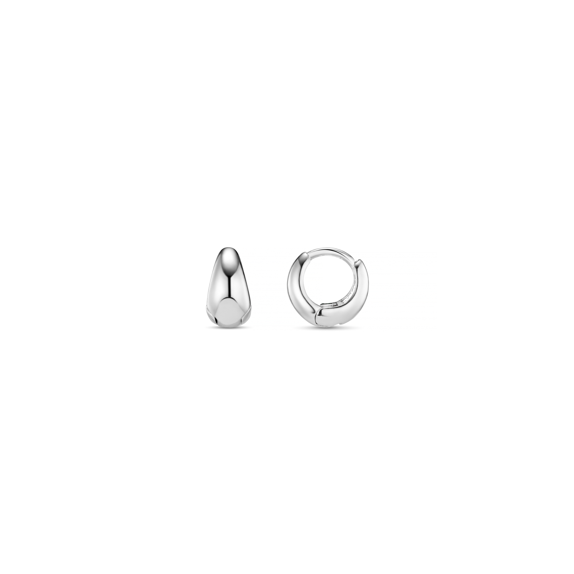 Tiny Tapered Micro Hoop Earrings - Silver - Orelia London