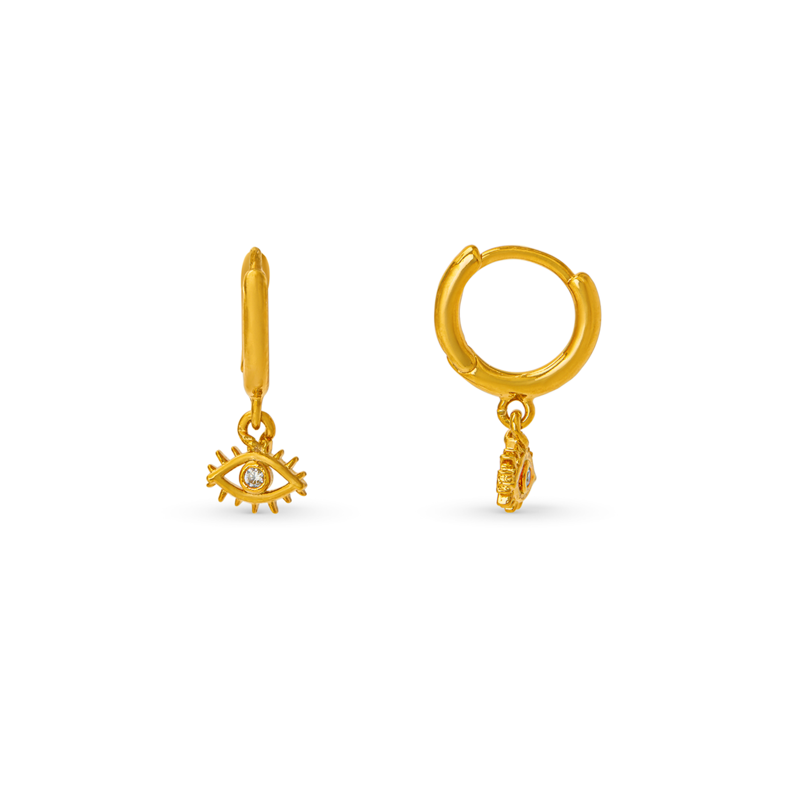 Evil Eye Charm Micro Hoop Earrings - Orelia London