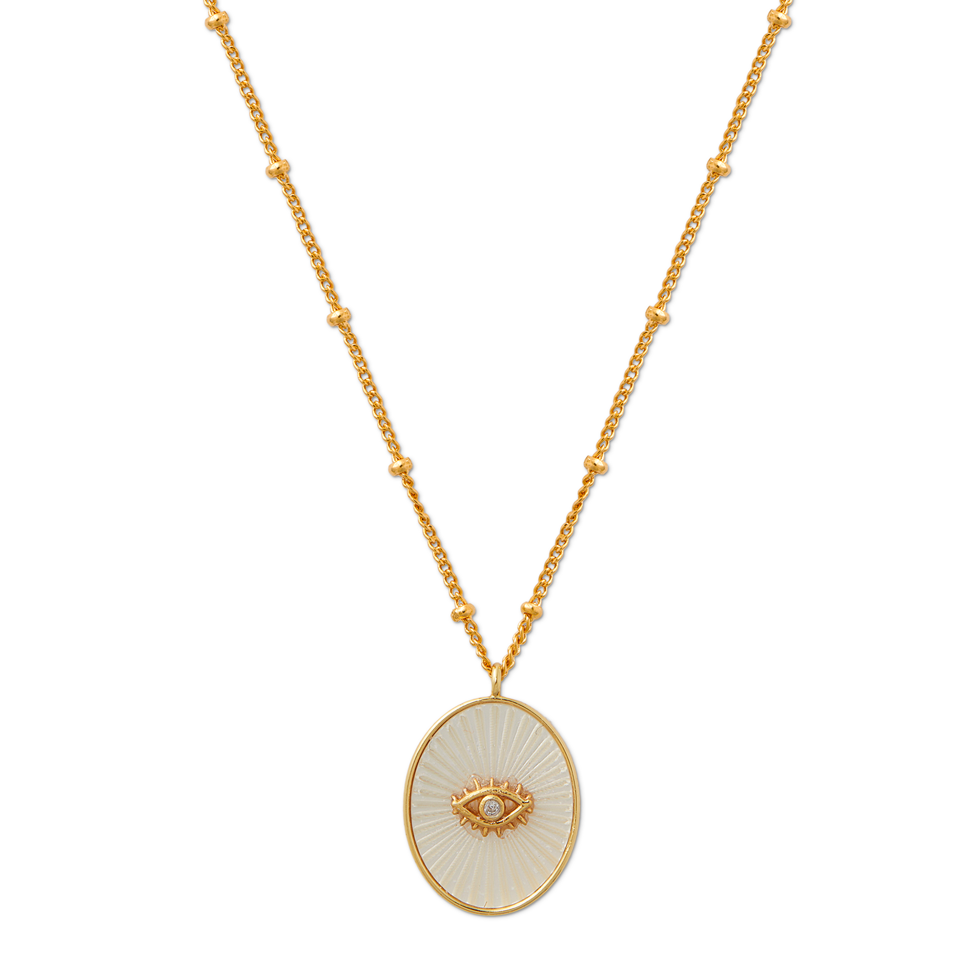 Mother Of Pearl Evil Eye Necklace - Orelia London