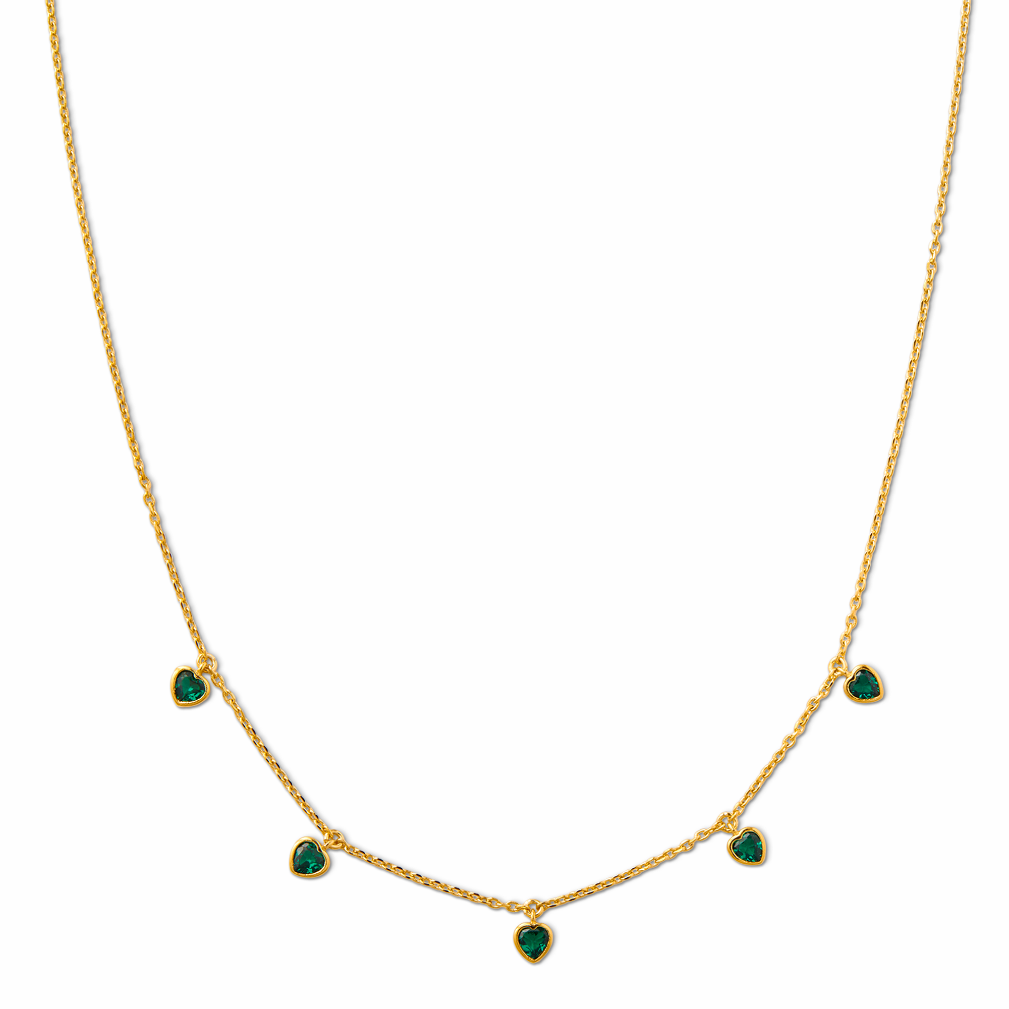 Emerald Heart Multi Drop Necklace - Orelia London