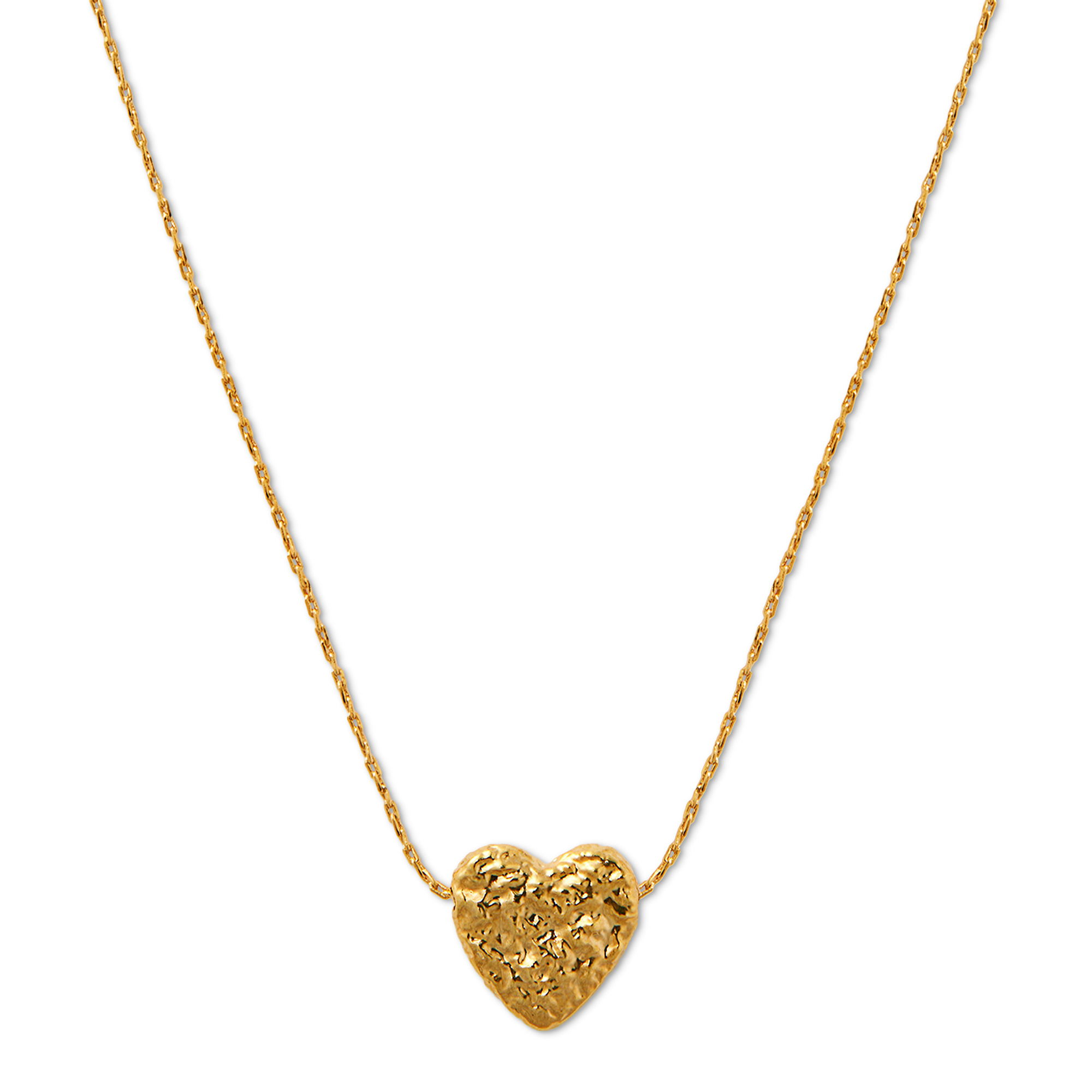 Molten Thread Through Heart Collar Necklace - Gold - Orelia London
