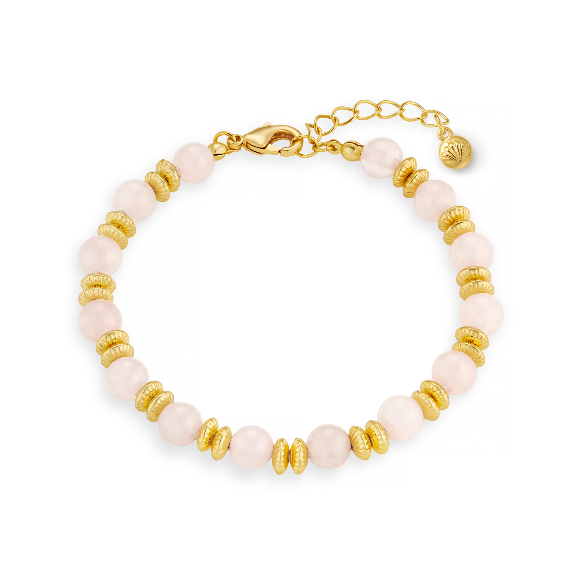 Rose Quartz Beaded Bracelet - Orelia London