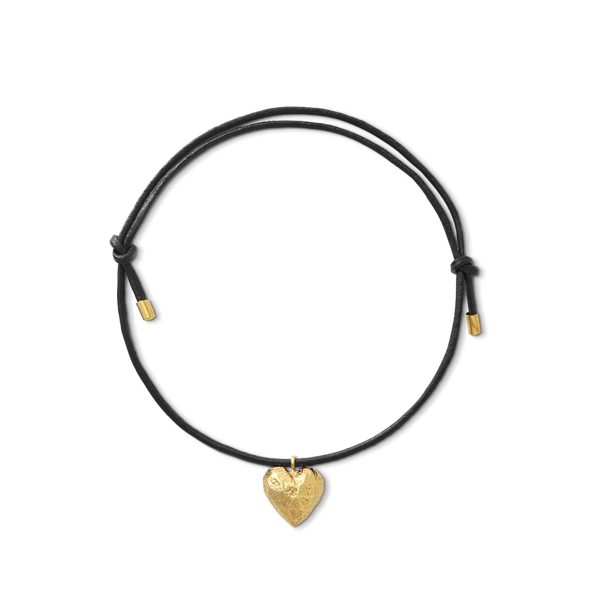 Molten Heart & Leather Adjustable Bracelet - Orelia London