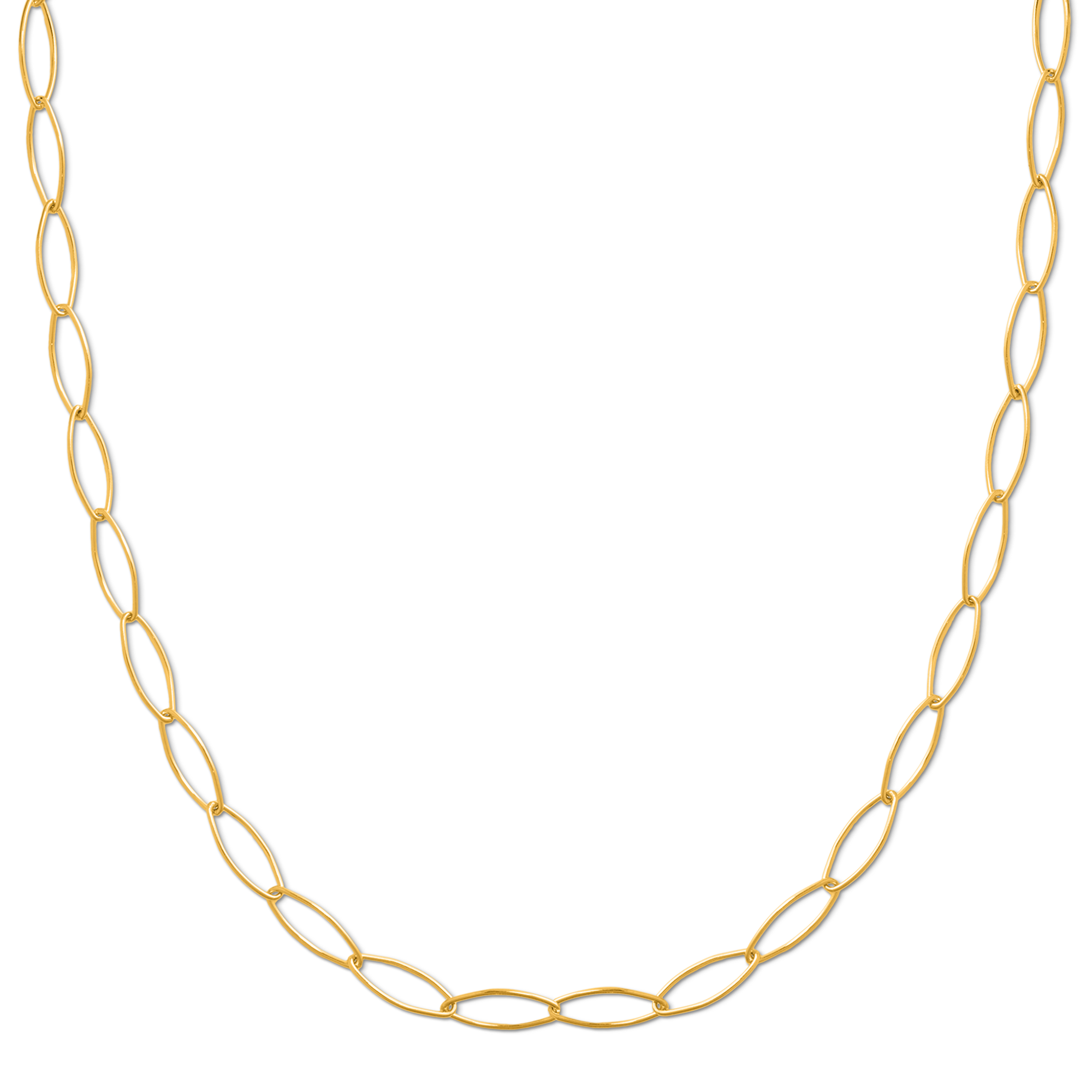 Oval Paperclip Fine Chain Necklace - Gold - Orelia London