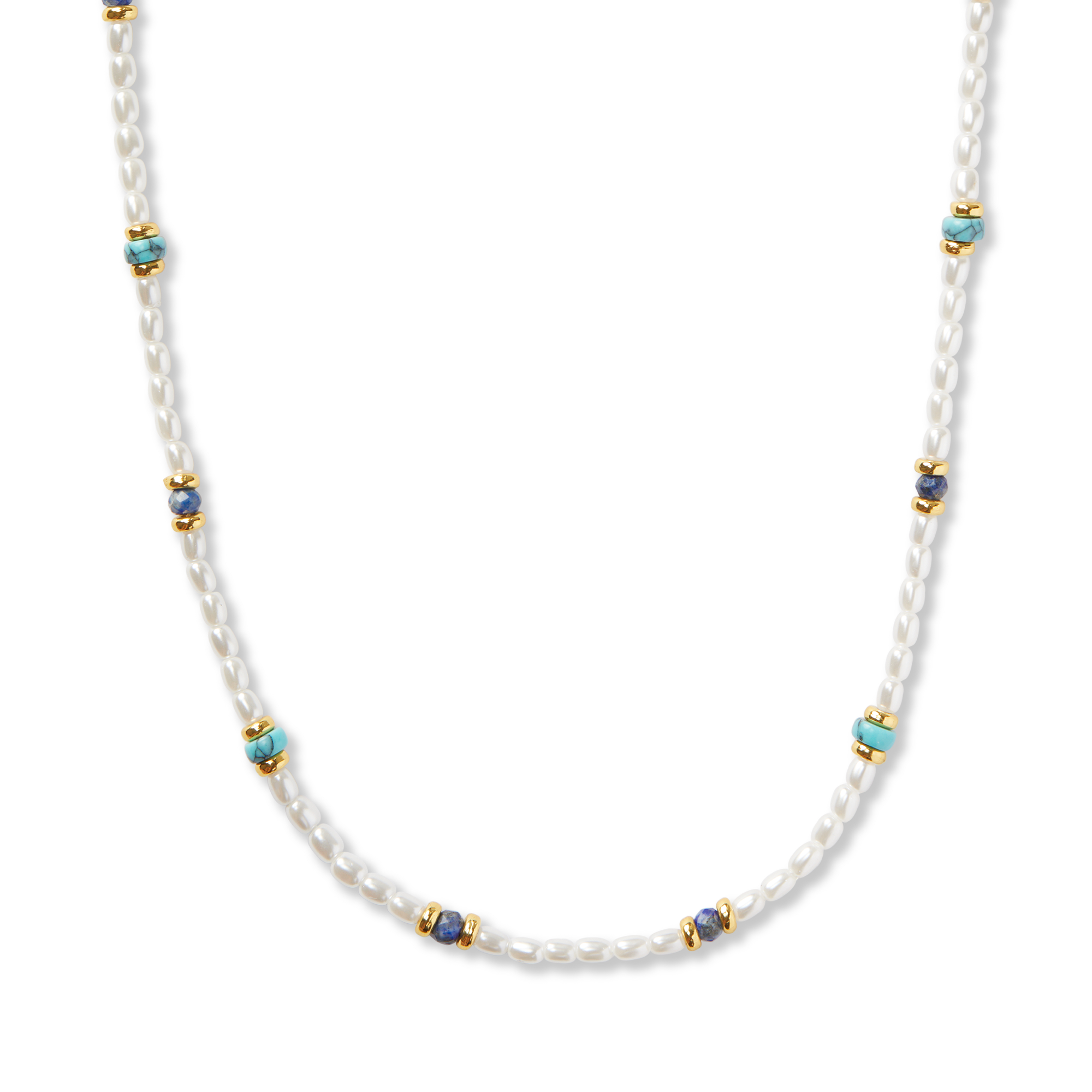 Pearl & Semi-Precious Stone Beaded Necklace - Orelia London