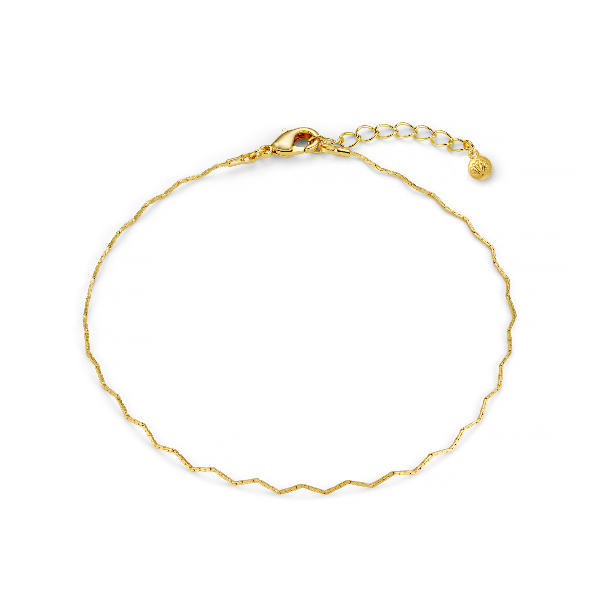 Fine Wave Chain Anklet - Orelia London