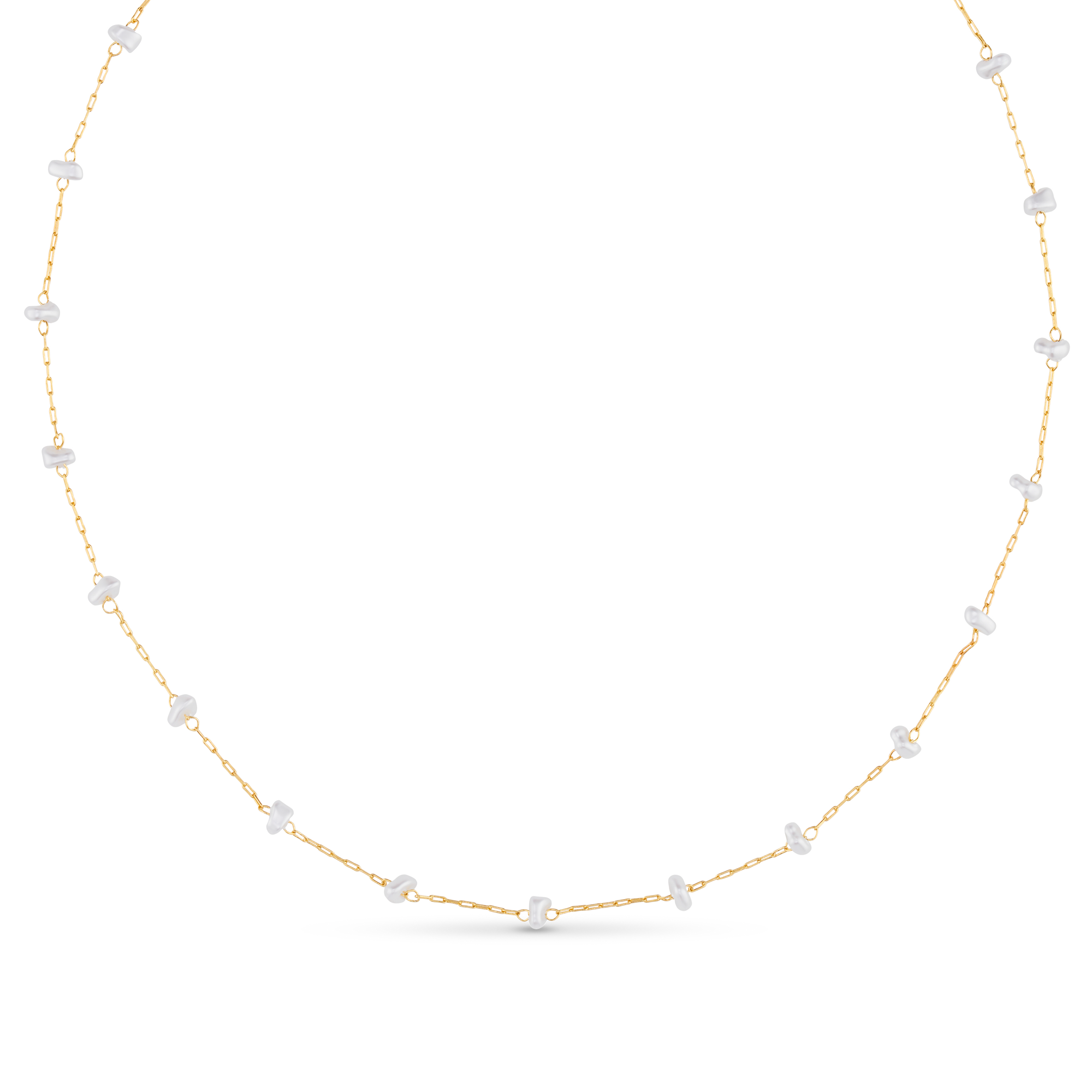Pearl Stationed Chain Necklace - Orelia London