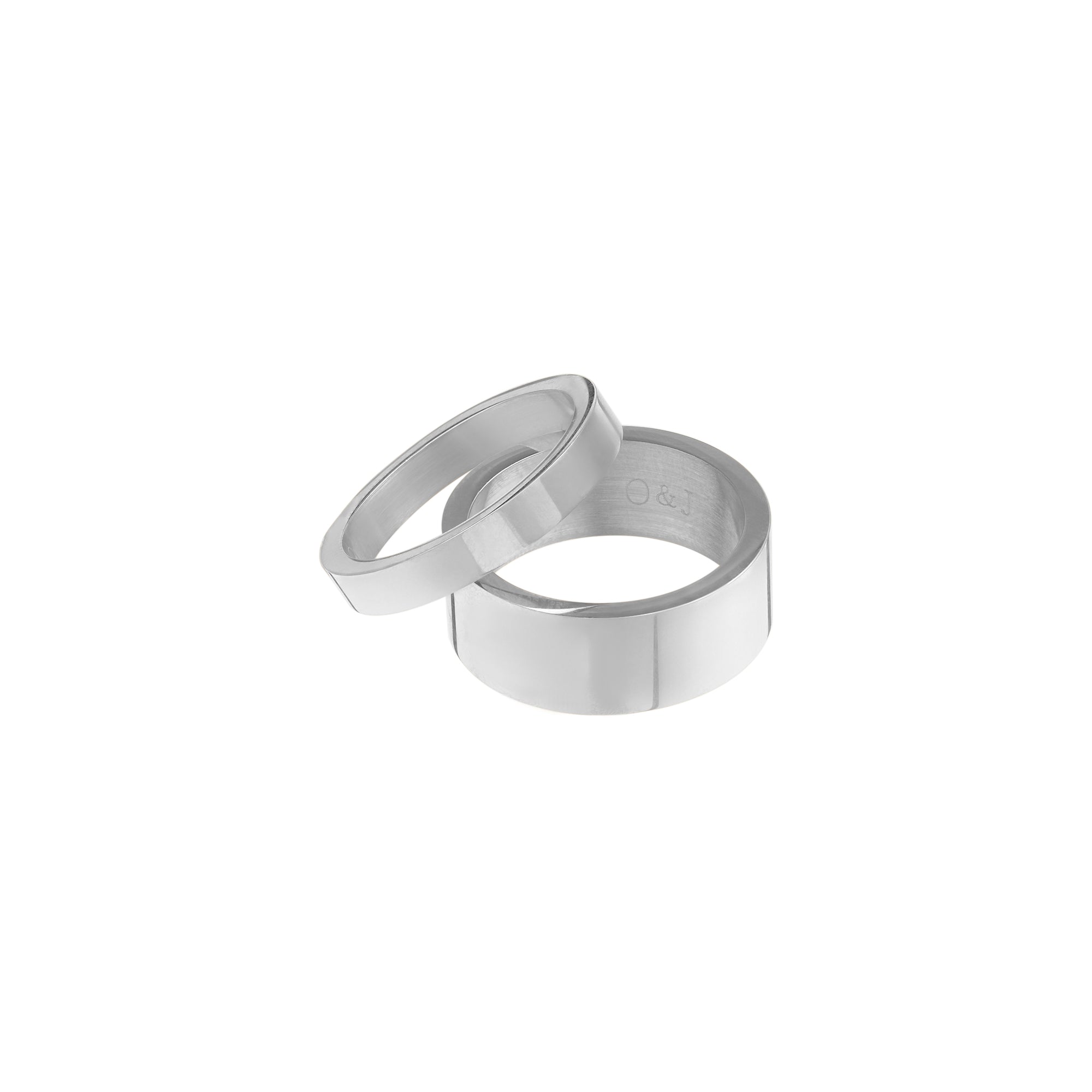 Metal Stacking Ring Set - Silver M/L - Orelia & Joe