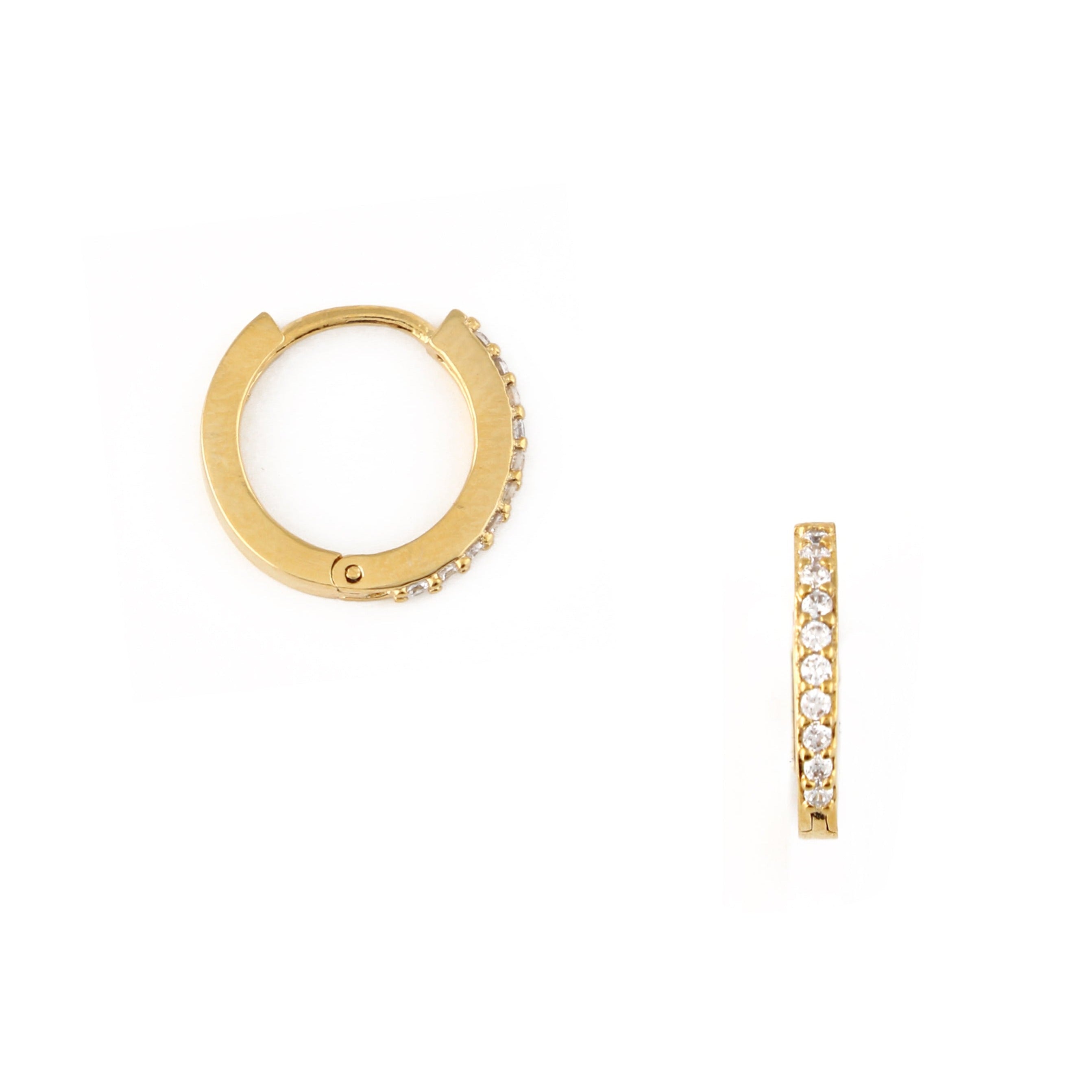 Image of Mini Pave Huggie Hoop Earrings  