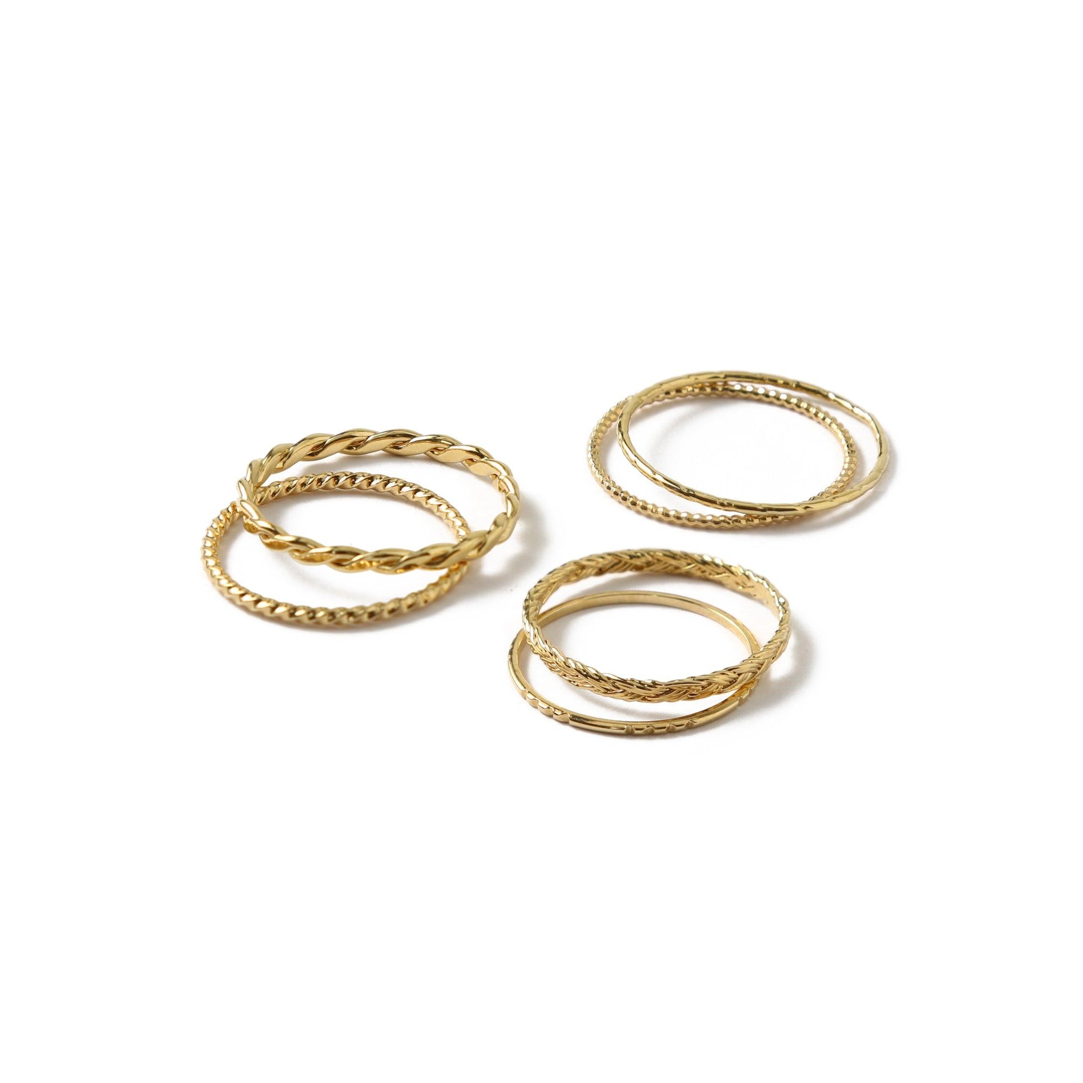 Multi Stack Ring Set - Gold L - Orelia London