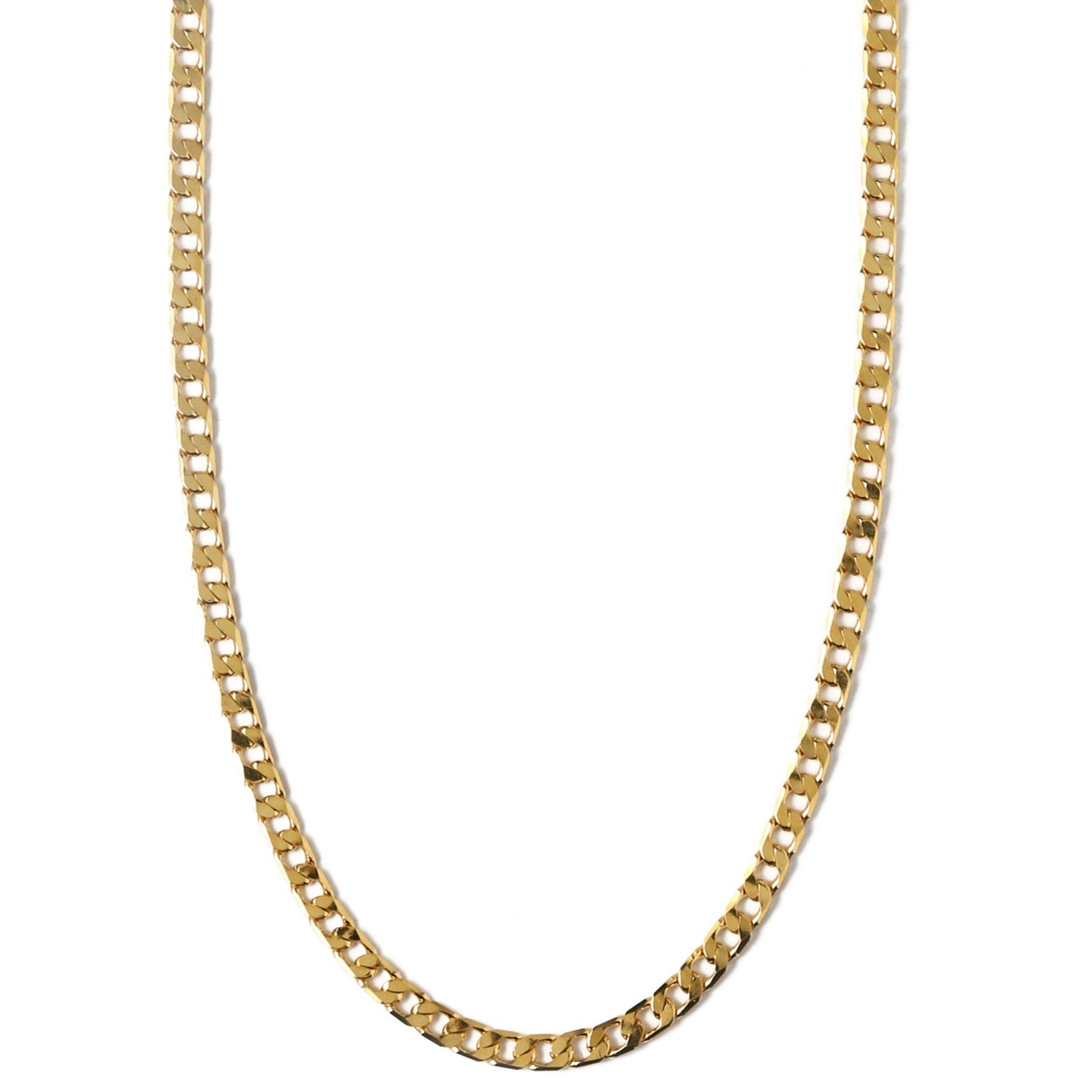Flat Link Curb Chain Necklace - Gold - Orelia London