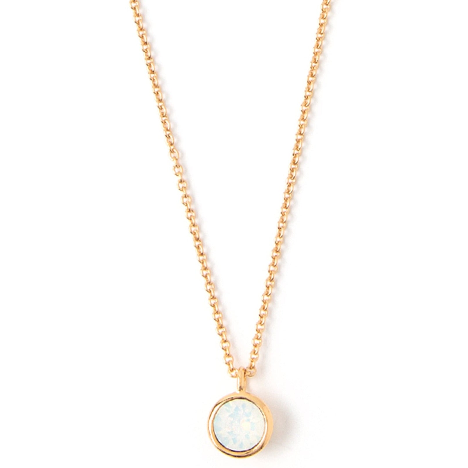 White Opal Necklace Made With Swarovski Crystals - Gold - Orelia London