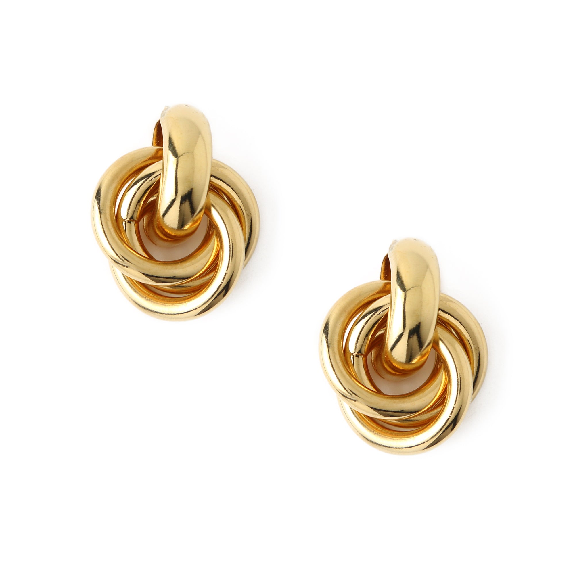 Statement Interlocking Earrings - Gold - Orelia London