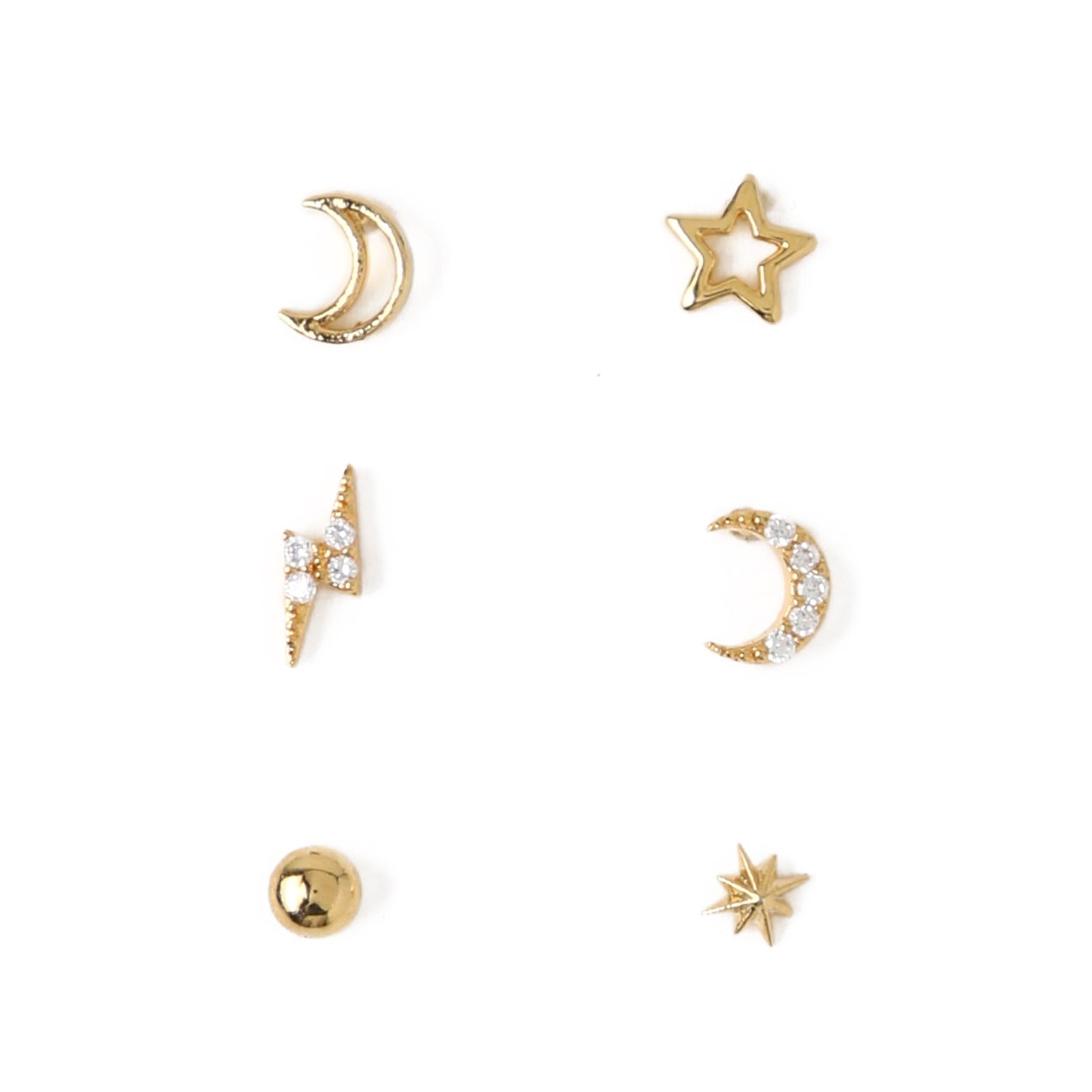 Celestial Stud 6 Pack Ear Party - Gold - Orelia London