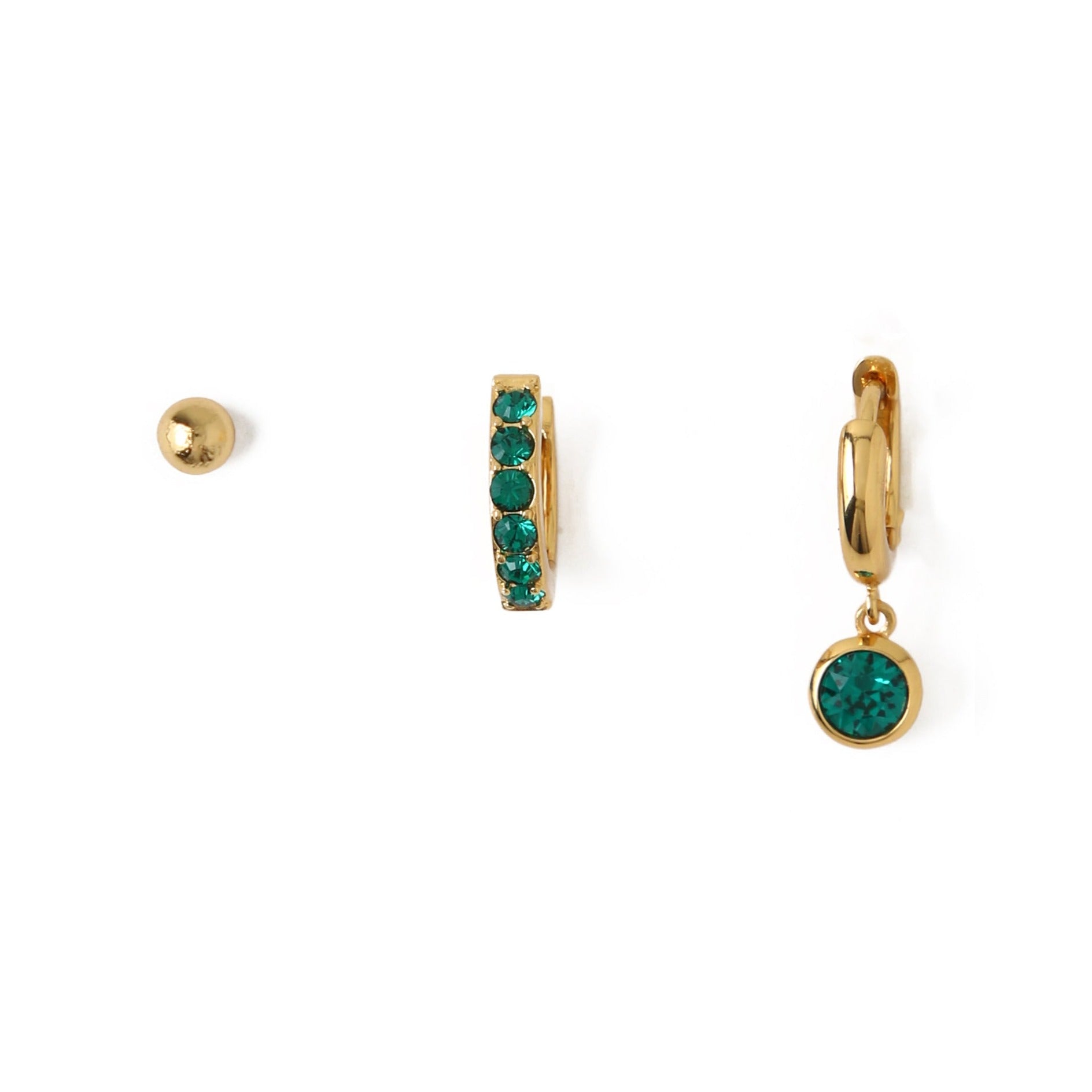Emerald Ear Party Made With Swarovski Crystals - Gold - Orelia London