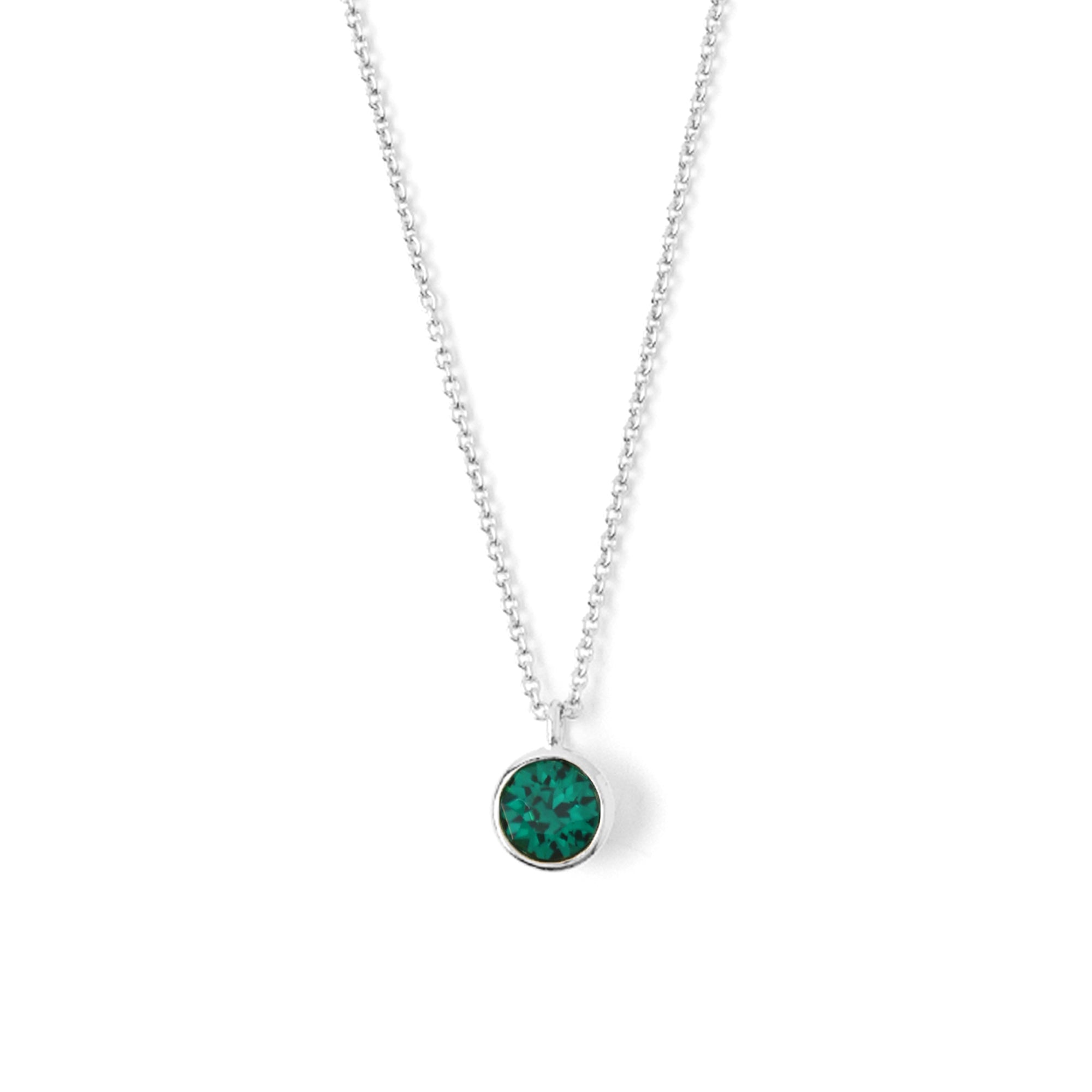 Emerald Necklace Made With Swarovski Crystals - Silver - Orelia London
