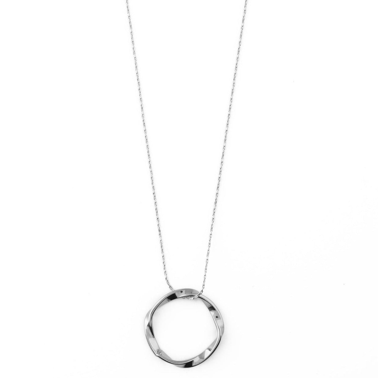 Open Circle Mid Length Necklace - Silver - Orelia London