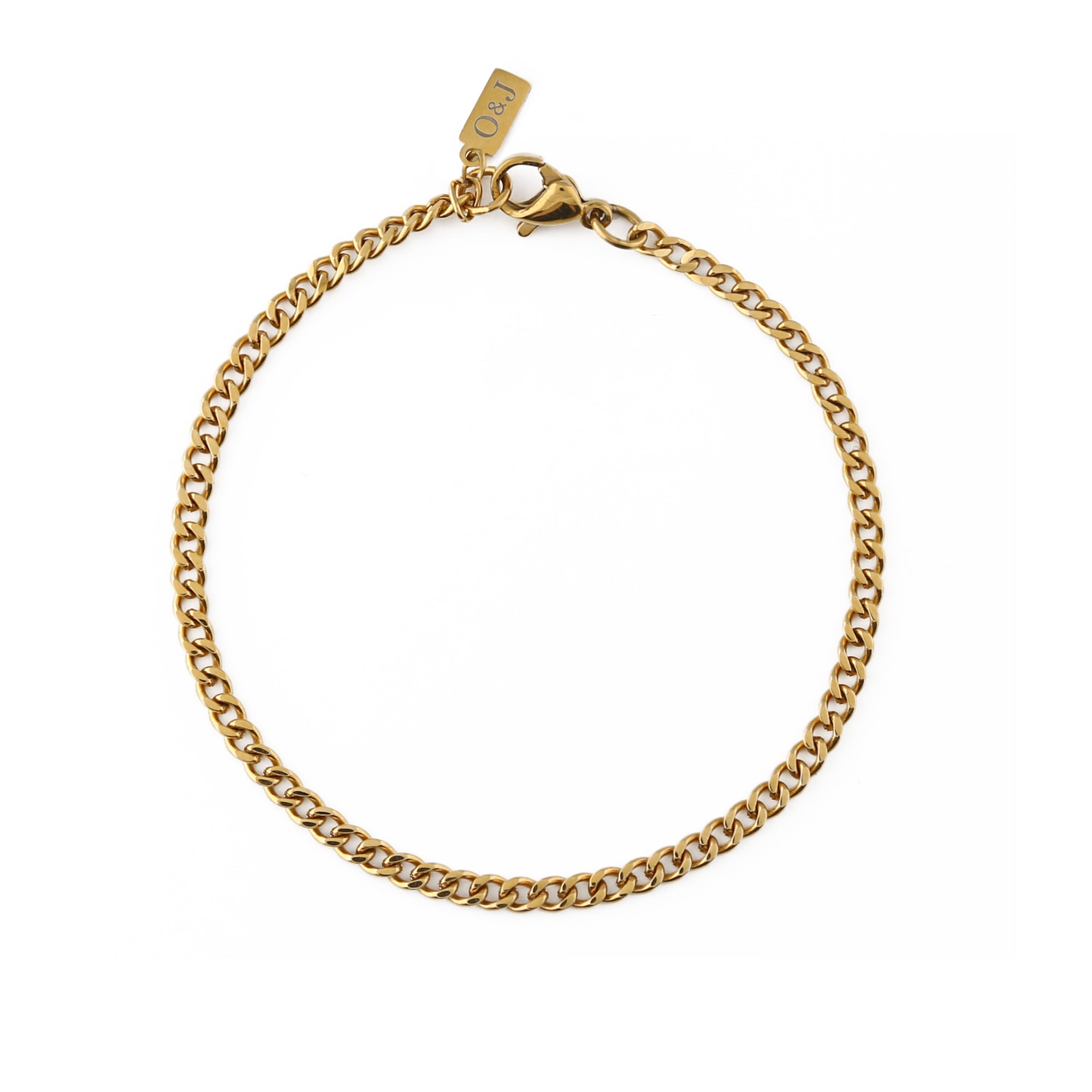Fine Curb Chain Bracelet - Gold - Orelia & Joe