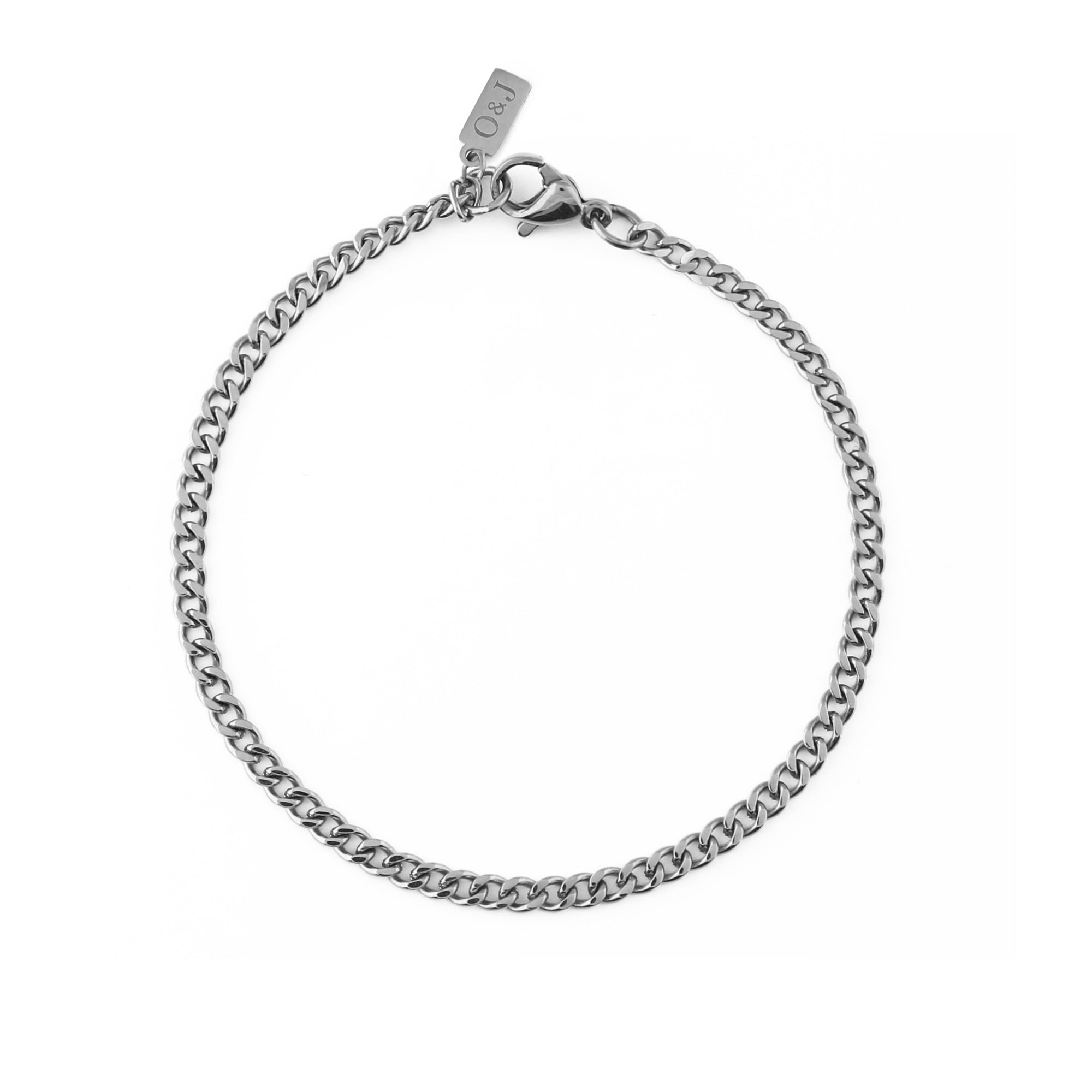 Fine Curb Chain Bracelet - Silver - Orelia & Joe