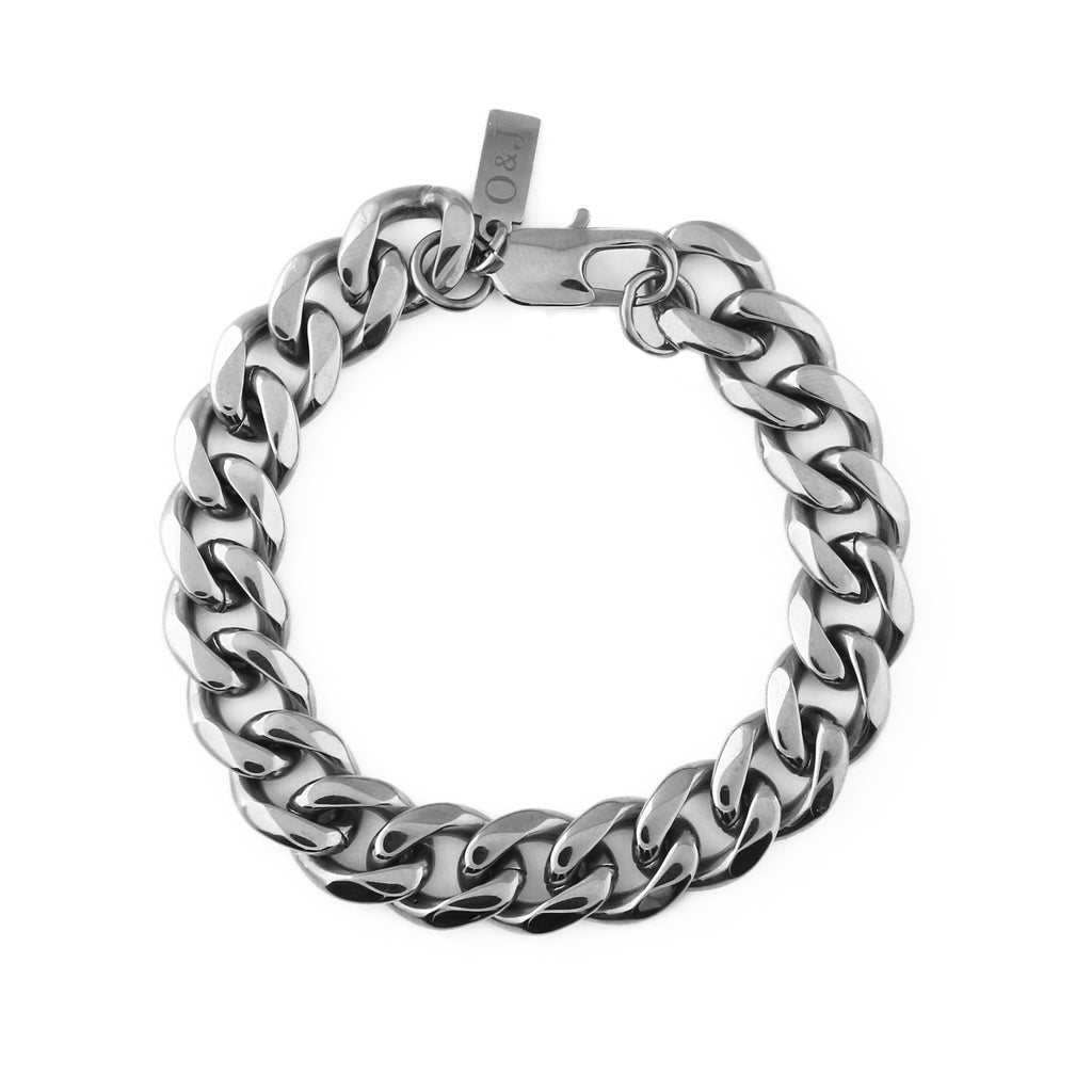 Chunky Curb Chain Bracelet in Silver - Orelia & Joe