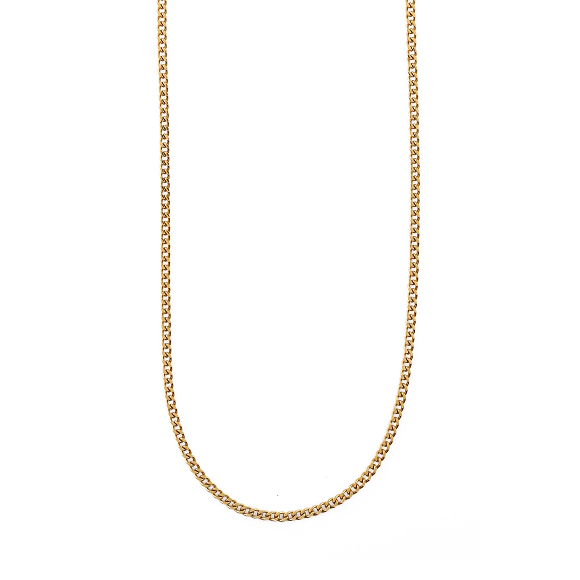 Fine Curb Chain Necklace - Gold - Orelia & Joe