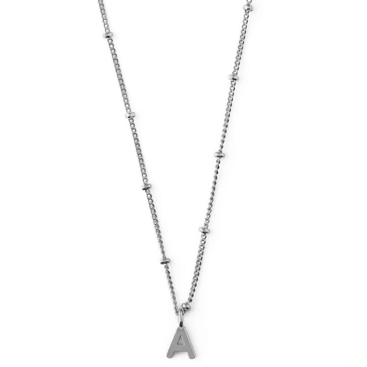 Satellite Chain Initial Necklace - Silver - Orelia London