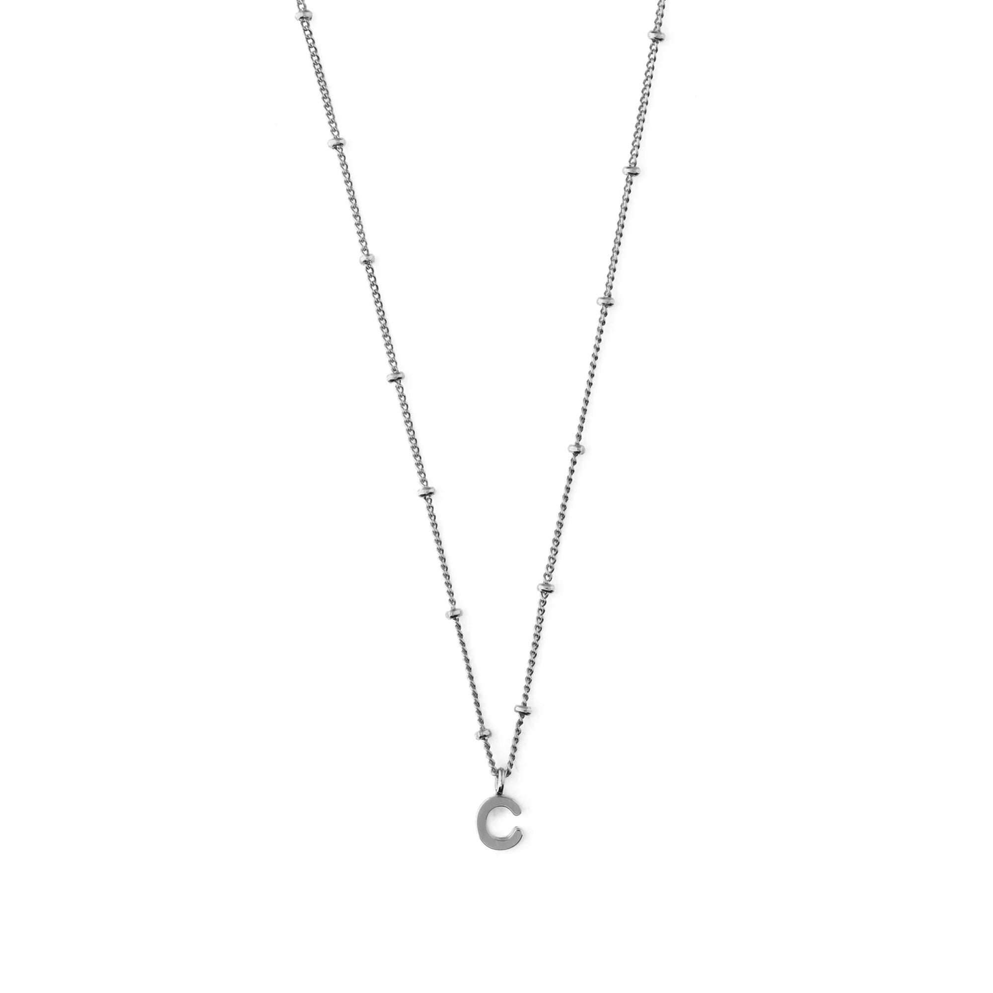 Satellite Chain Initial Necklace - Silver - Orelia London