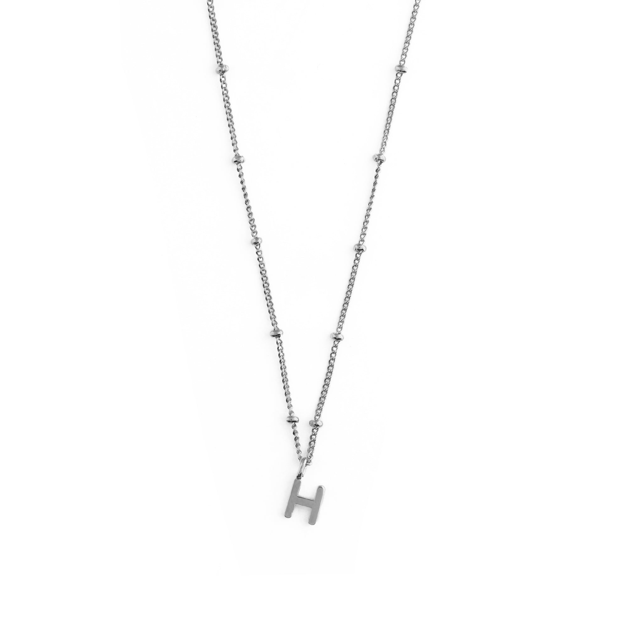 Satellite Chain Initial Necklace - Silver - Orelia London