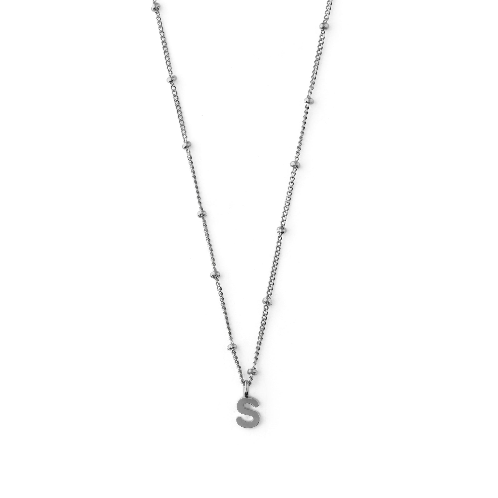Satellite Chain Initial Necklace - Silver - Orelia London