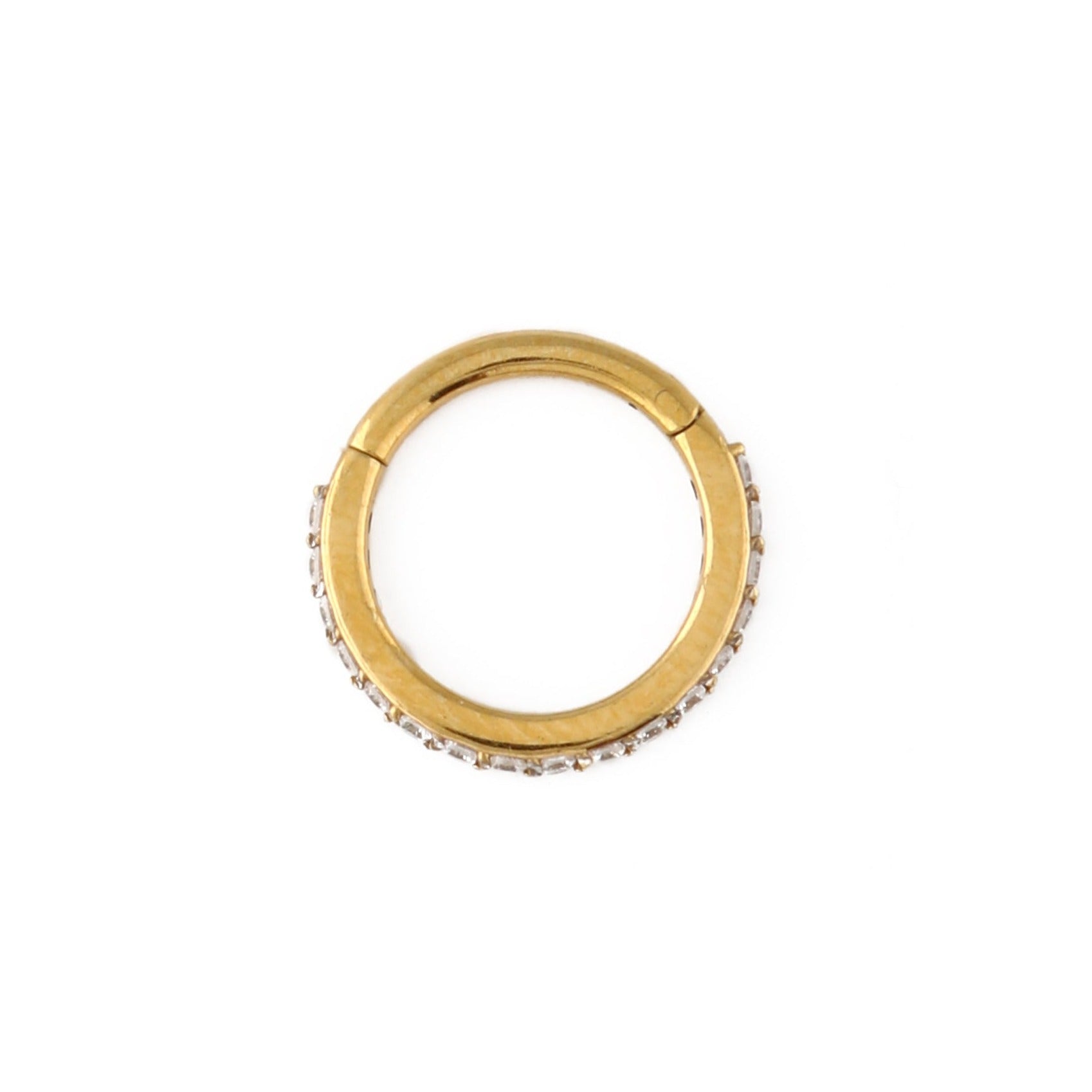 Crystal PavÃ© Clicker Hoop 8mm - Gold - Orelia London