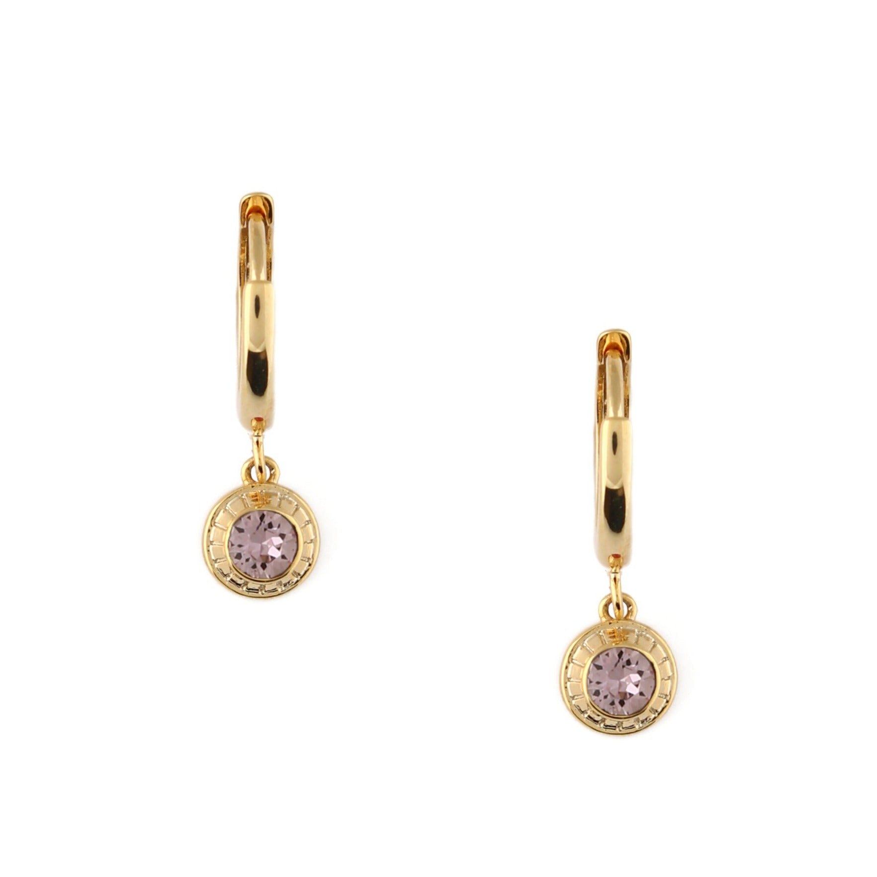 June Birthstone Huggie Hoop Earrings Made With Swarovski Crystals - Orelia London