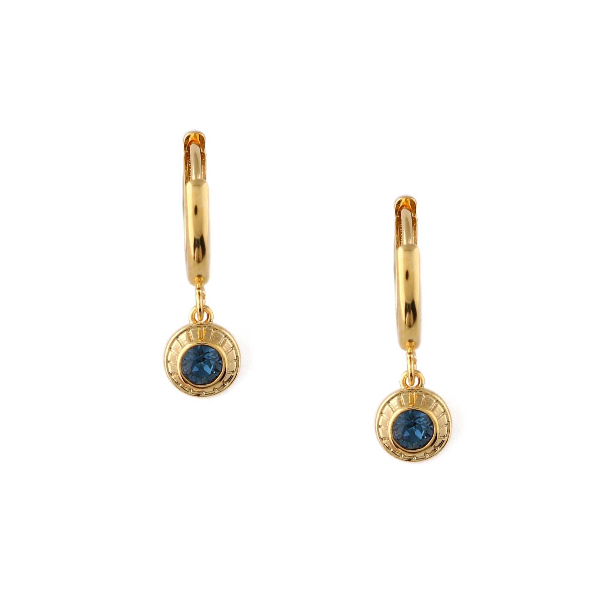 December Birthstone Huggie Hoop Earrings Made With Swarovski Crystals - Orelia London