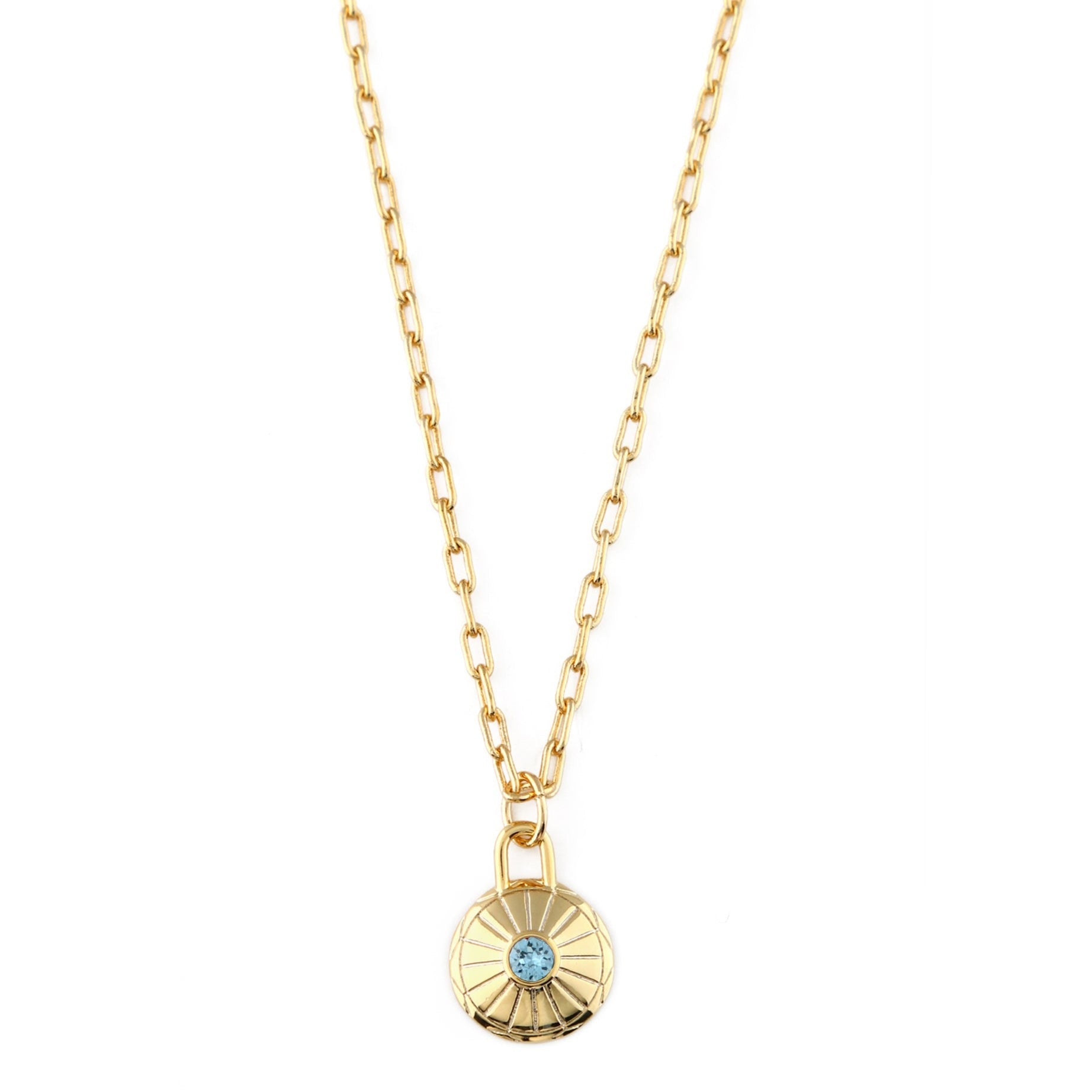 March Birthstone Necklace Made With Swarovski Crystals - Gold - Orelia London