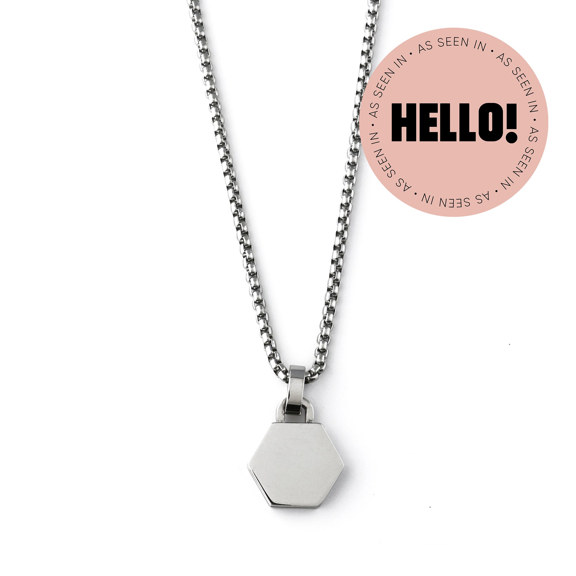 Ridged Hexagon Necklace - Silver - Orelia & Joe